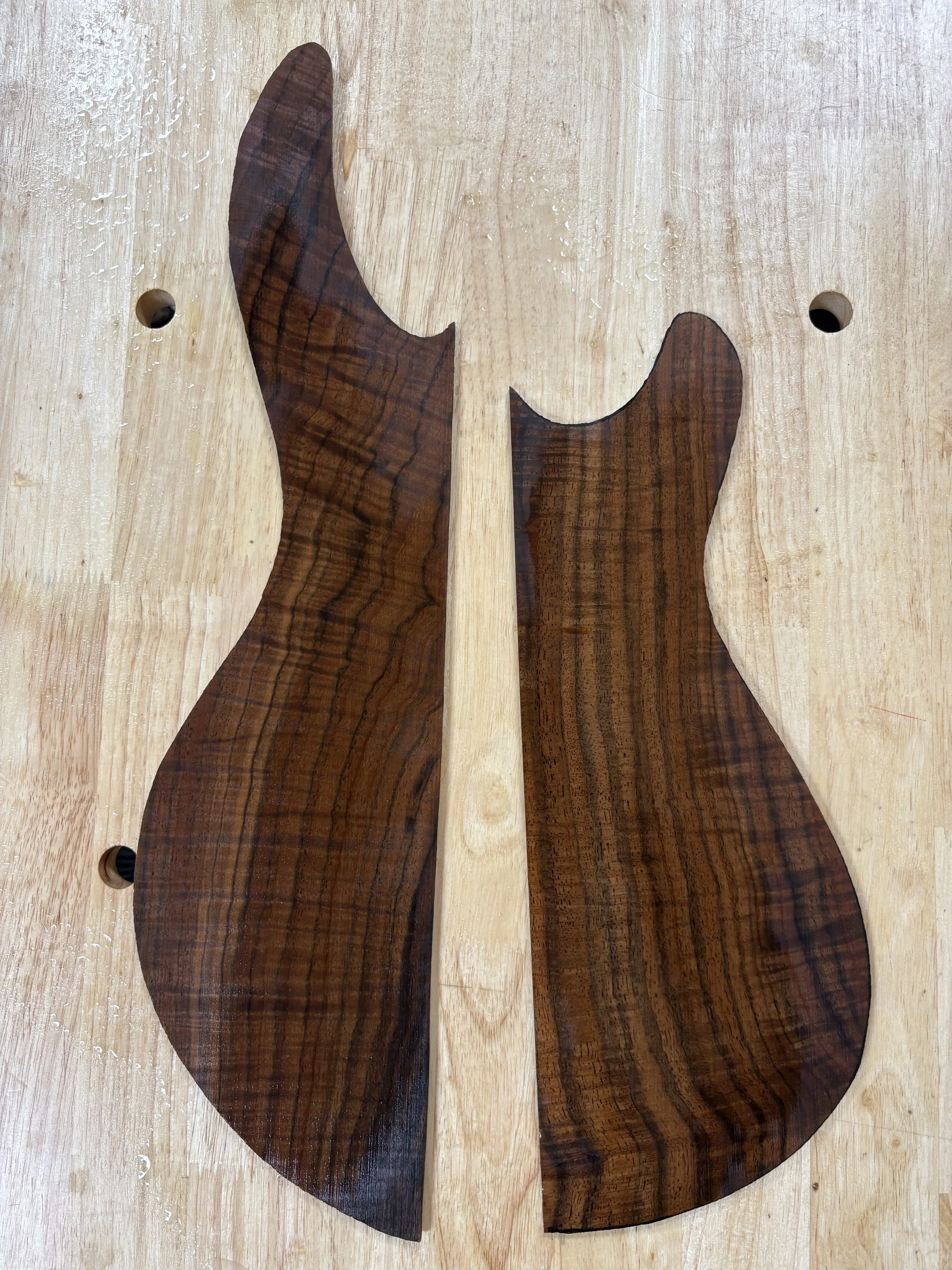 Set #6 - claro walnut, WT Doublecut, split top only