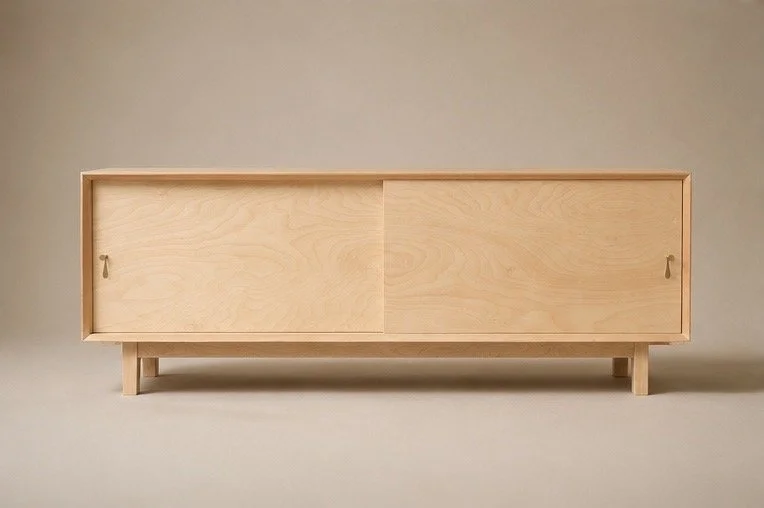 Contemporary Sliding Door Media Console
