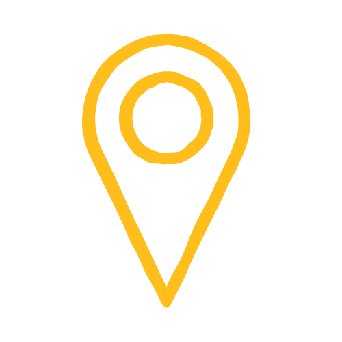 Yellow map marker icon on a black background.