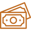 A black icon of a dollar bill with a dollar sign in the center.