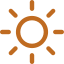 A simple icon of the sun with rays extending outward.