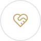 Black background with a gold heart-shaped symbol enclosed in a circle.