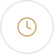 A clock icon with a gold-colored clock face and hands on a black background