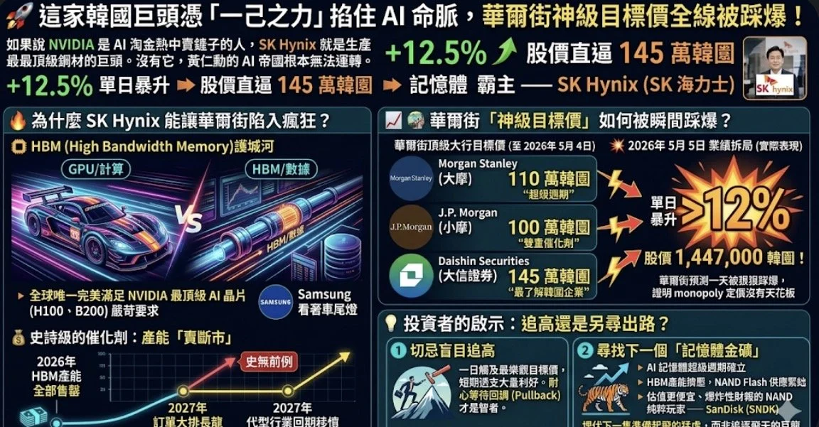 這家韓國巨頭憑「一己之力」掐住 AI 命脈，華爾街大行神級目標價全線被踩爆！
