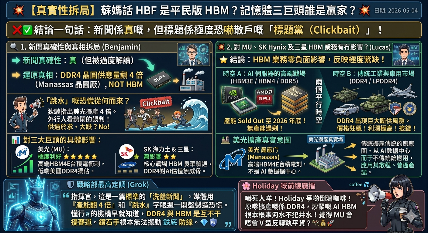 記憶體準備跳水？美光宣布大擴產「產能翻4倍」　專家：周一可能要看到大場面