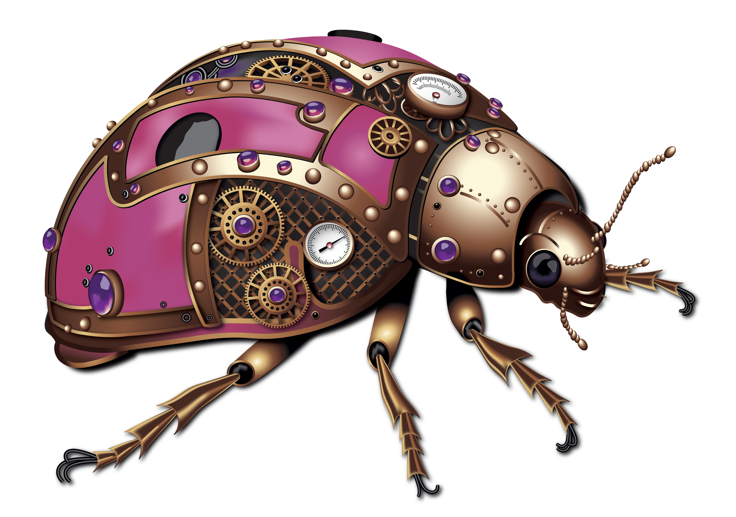 Steampunk Ladybug Vector Rebuild
