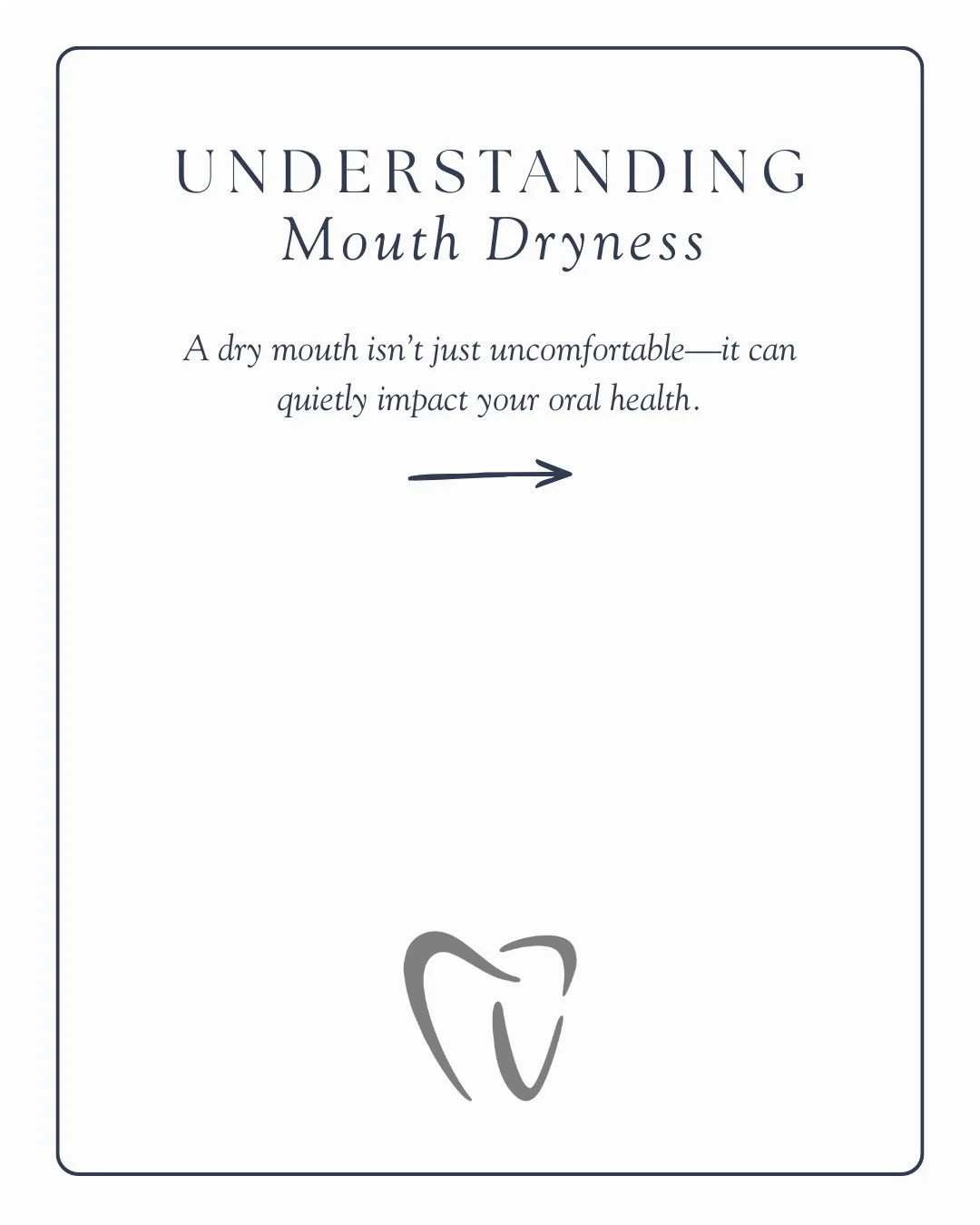 Dry mouth isn&rsquo;t just uncomfortable&mdash;it can impact your overall oral health.⁠
⁠
A few small changes can go a long way. Swipe through for simple, effective tips.⁠
⁠
#oralhealth #drymouth #dentalcare #preventativecare #smilehealth