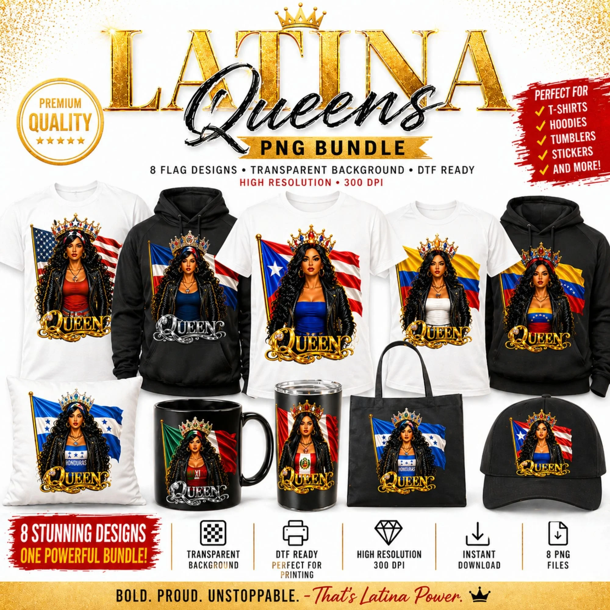Latina Queens PNG Bundle
