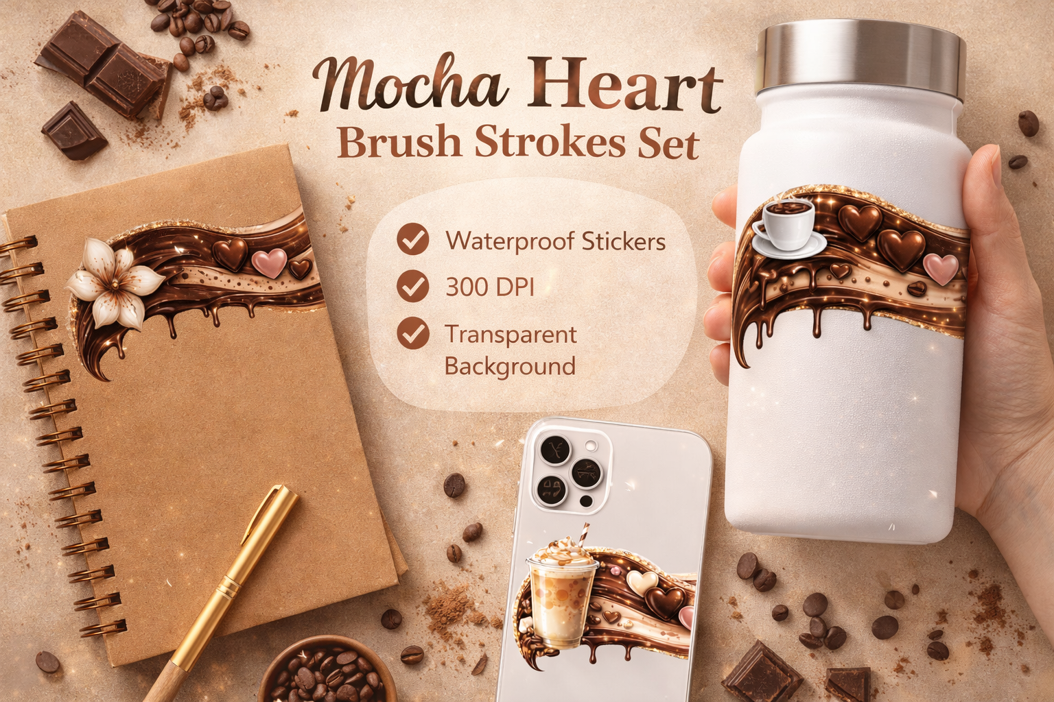 Mocha heart sticker designs on objects.png