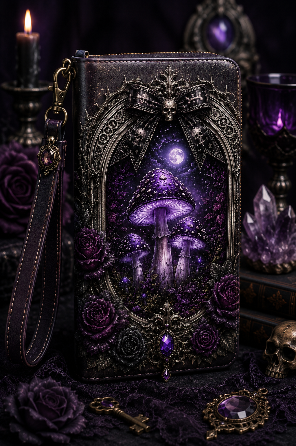 Gothic Mycology Journal Cover PNG Bundle | Dark Mushroom Fantasy Collection