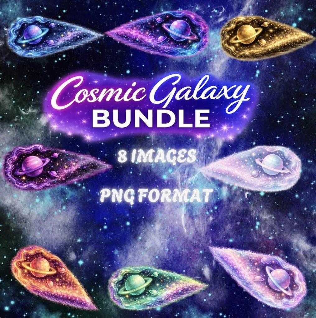 Galaxy Planet Brushstroke PNG Bundle
