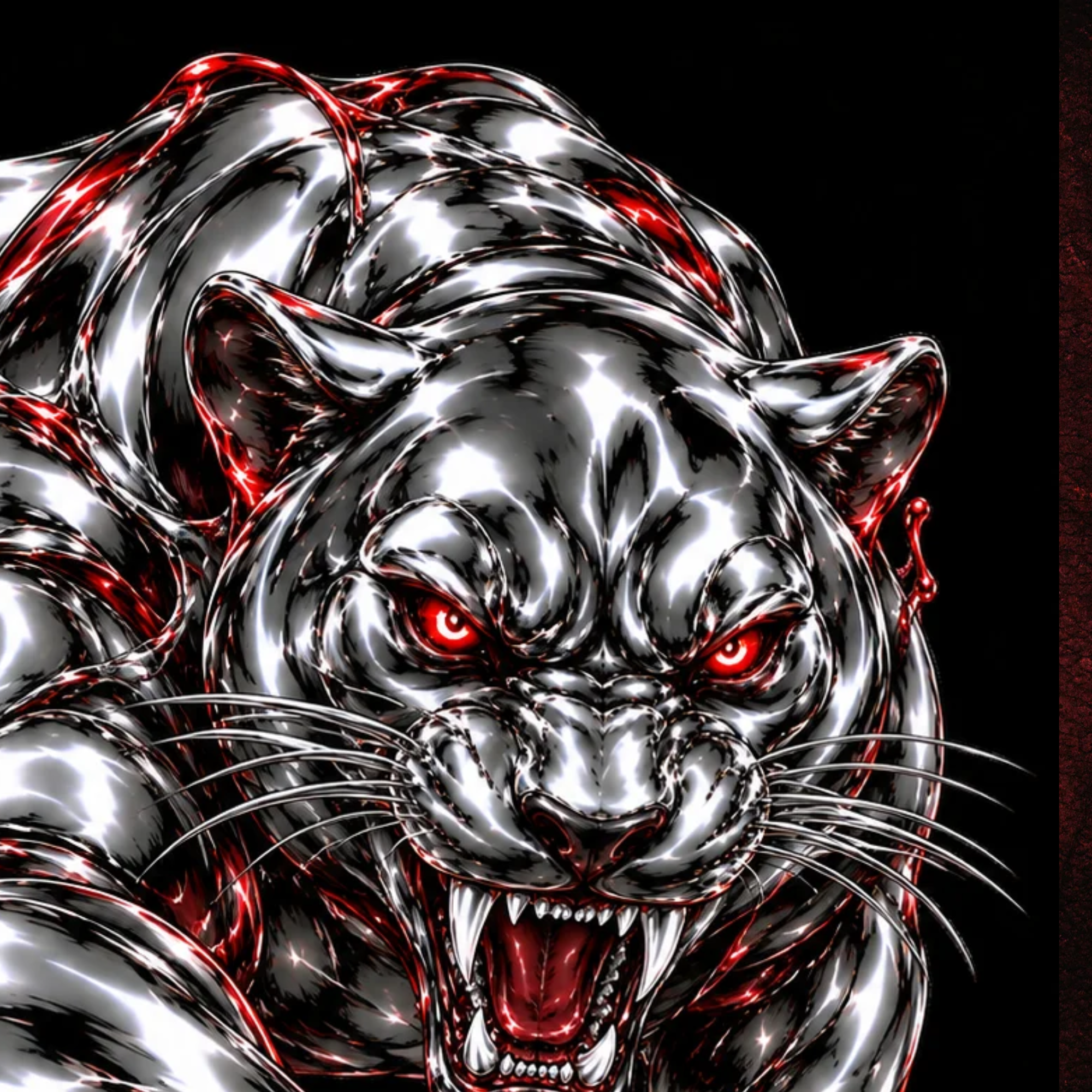 Mirror Metal Bloodline – 8 Premium Chrome Beast PNG Bundle | Dark Fantasy DTF Designs