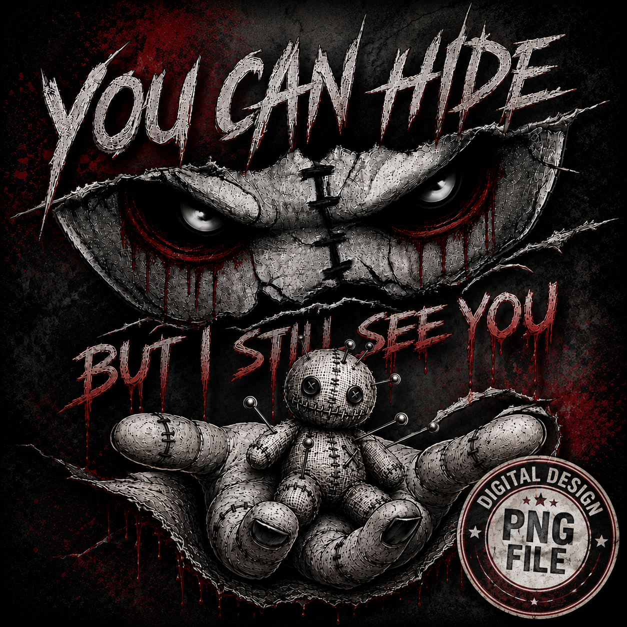 You Can Hide Voodoo Doll PNG | 4 Dark Horror Digital Designs