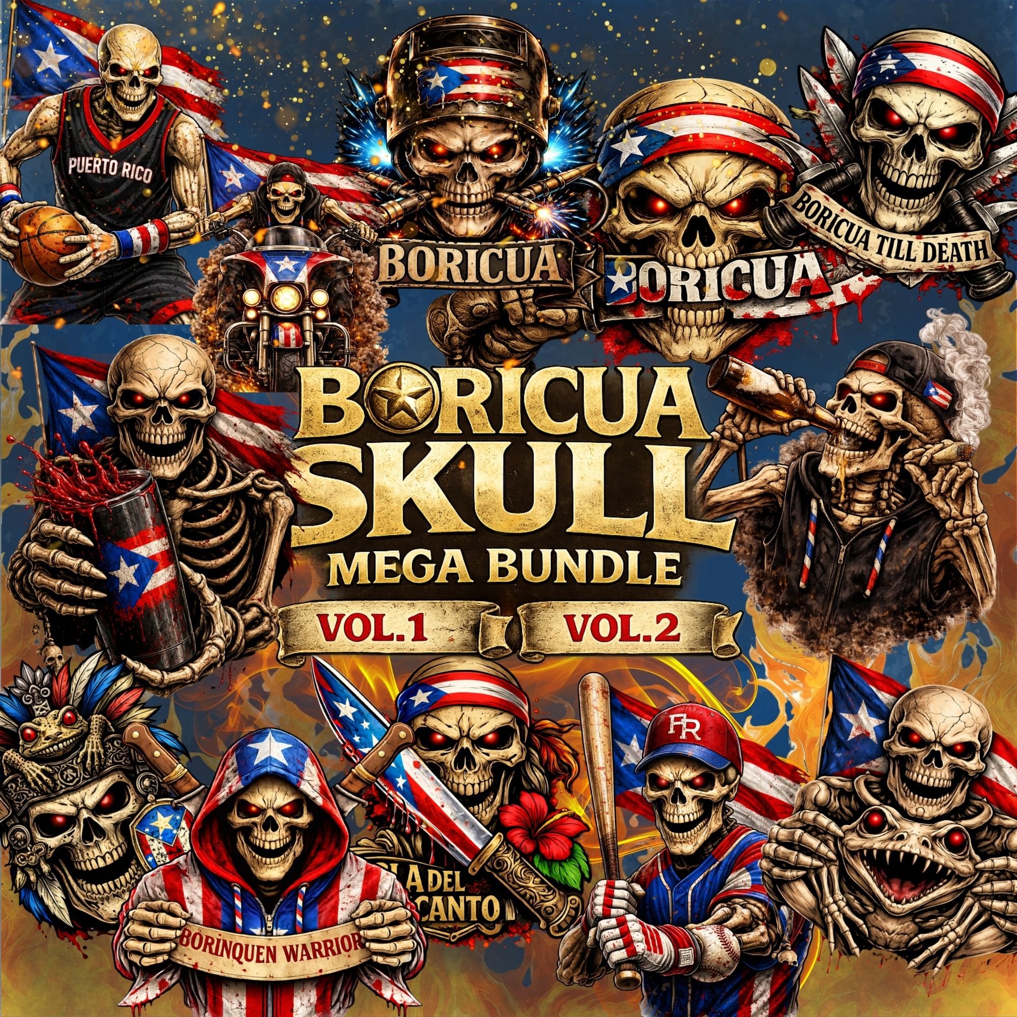 Boricua Skull Mega Bundle