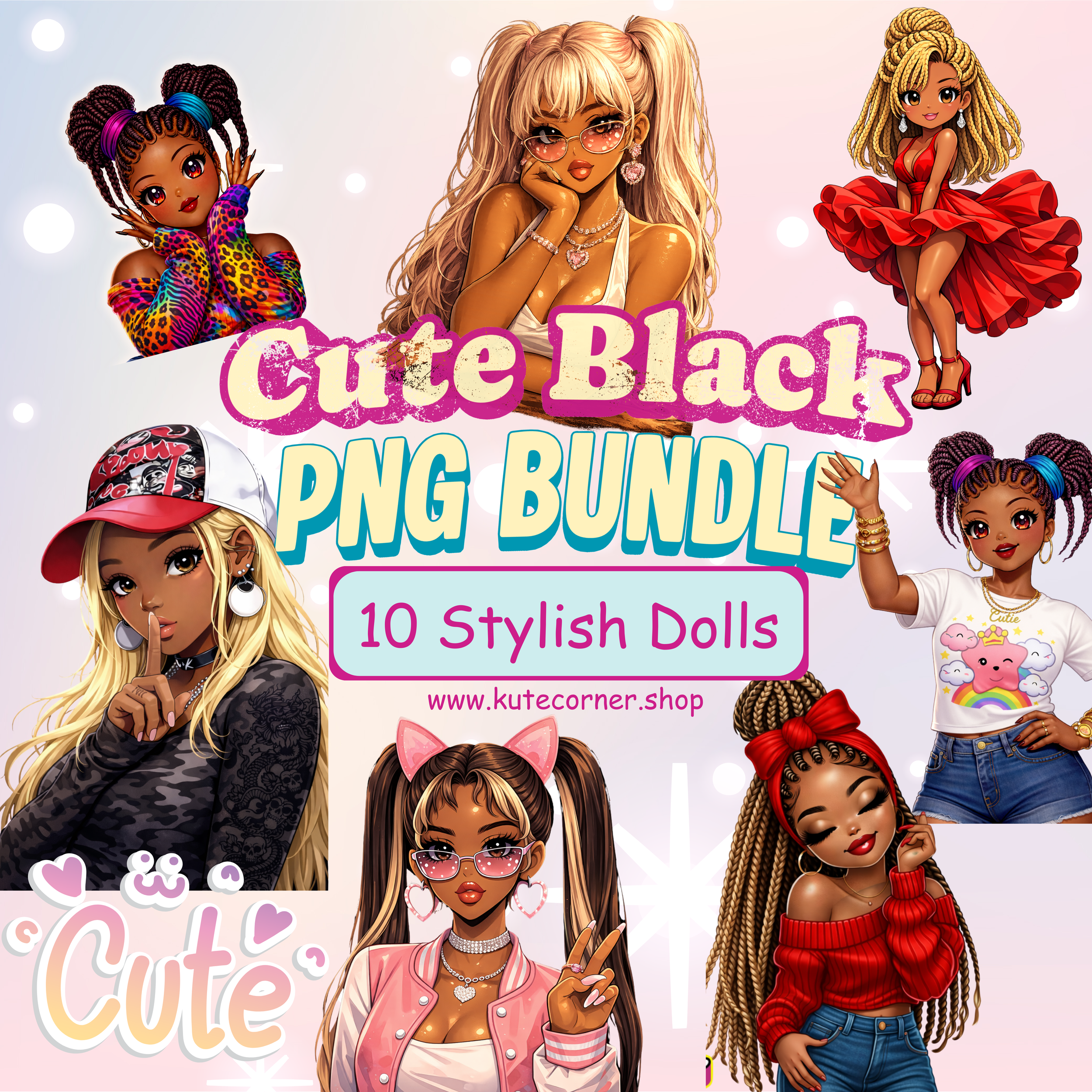 Stylish Fashion Girl PNG Bundle-