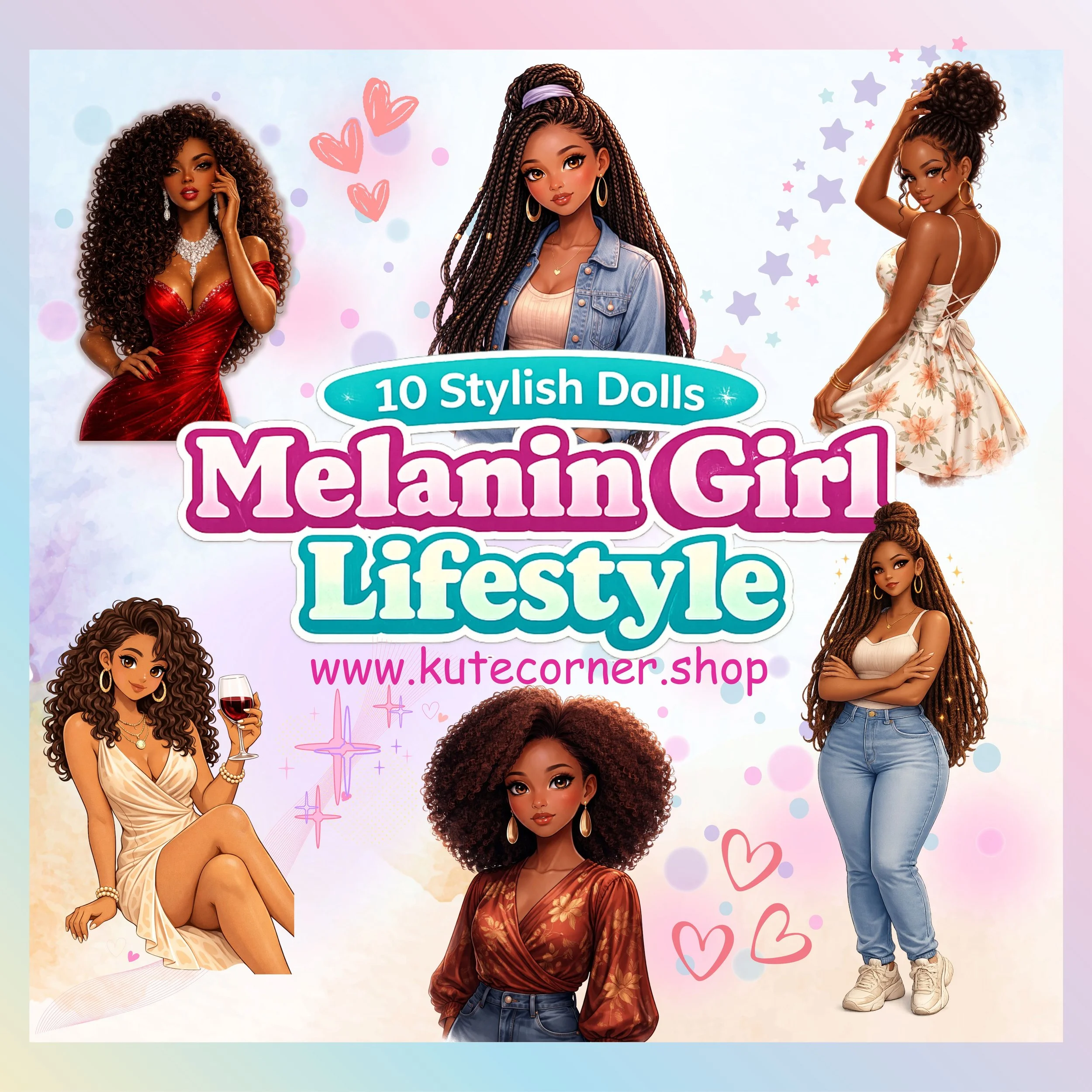 Melanin Girls Lifestyle PNG Collection