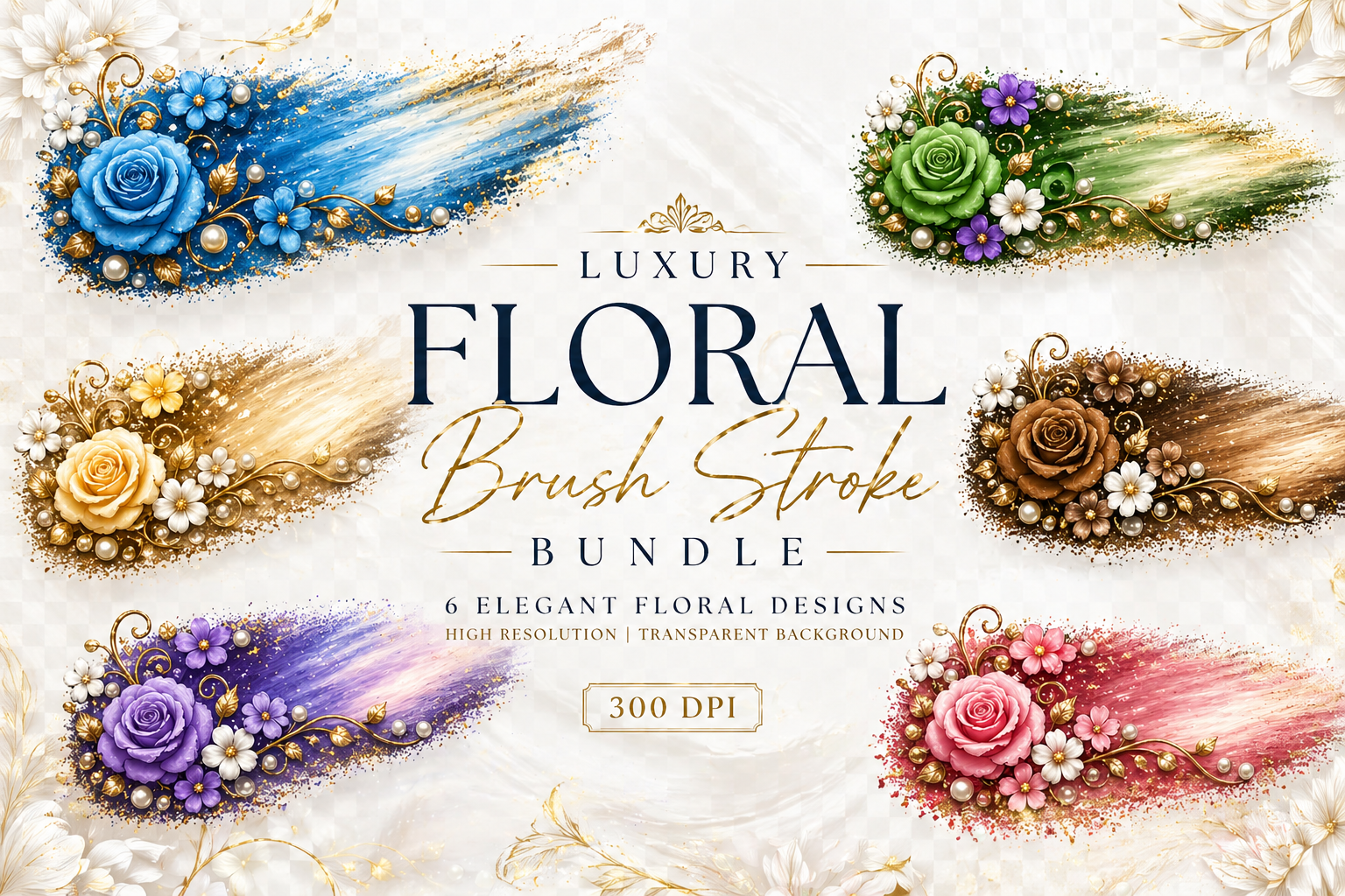 Luxury Floral Brush Stroke Bundle