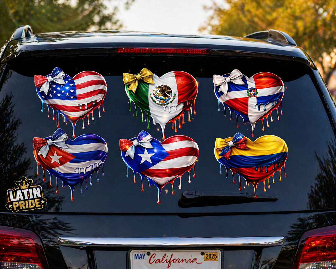 Latin Dripping Heart Bundle PNG