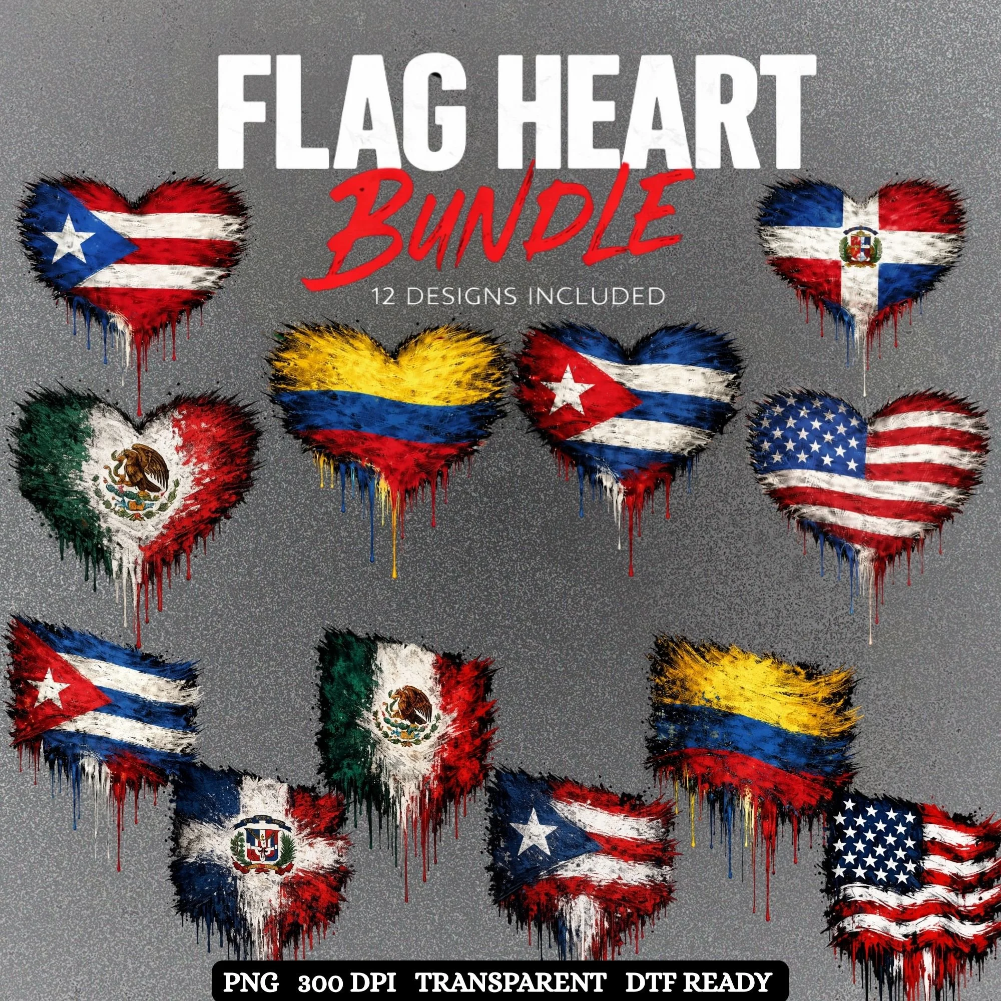 Ultimate Flag Bundle-12 PNG | DTF Ready | Transparent Background