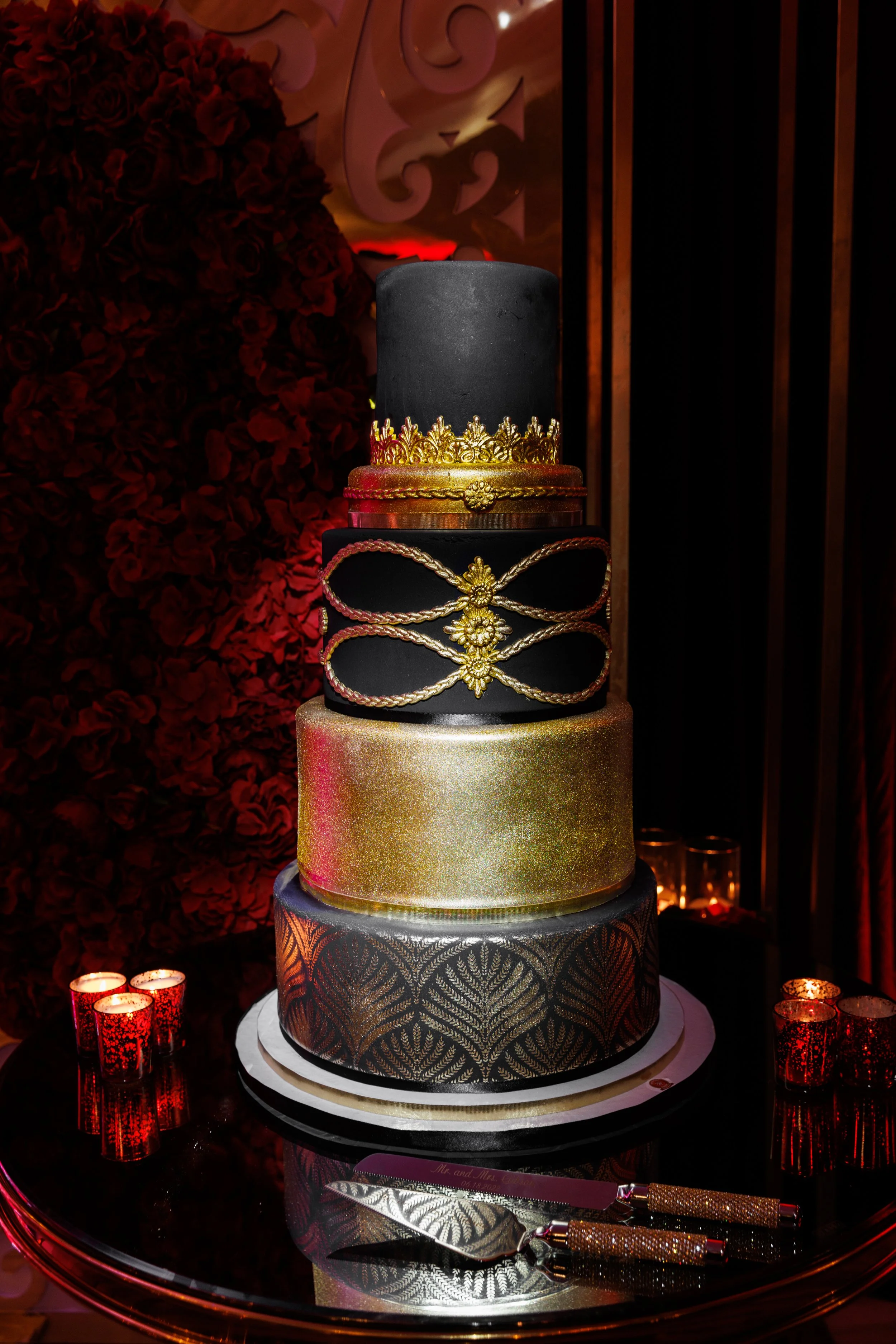 Unique Rose Events and Designs Red Gold Black Sitting Area.jpg
