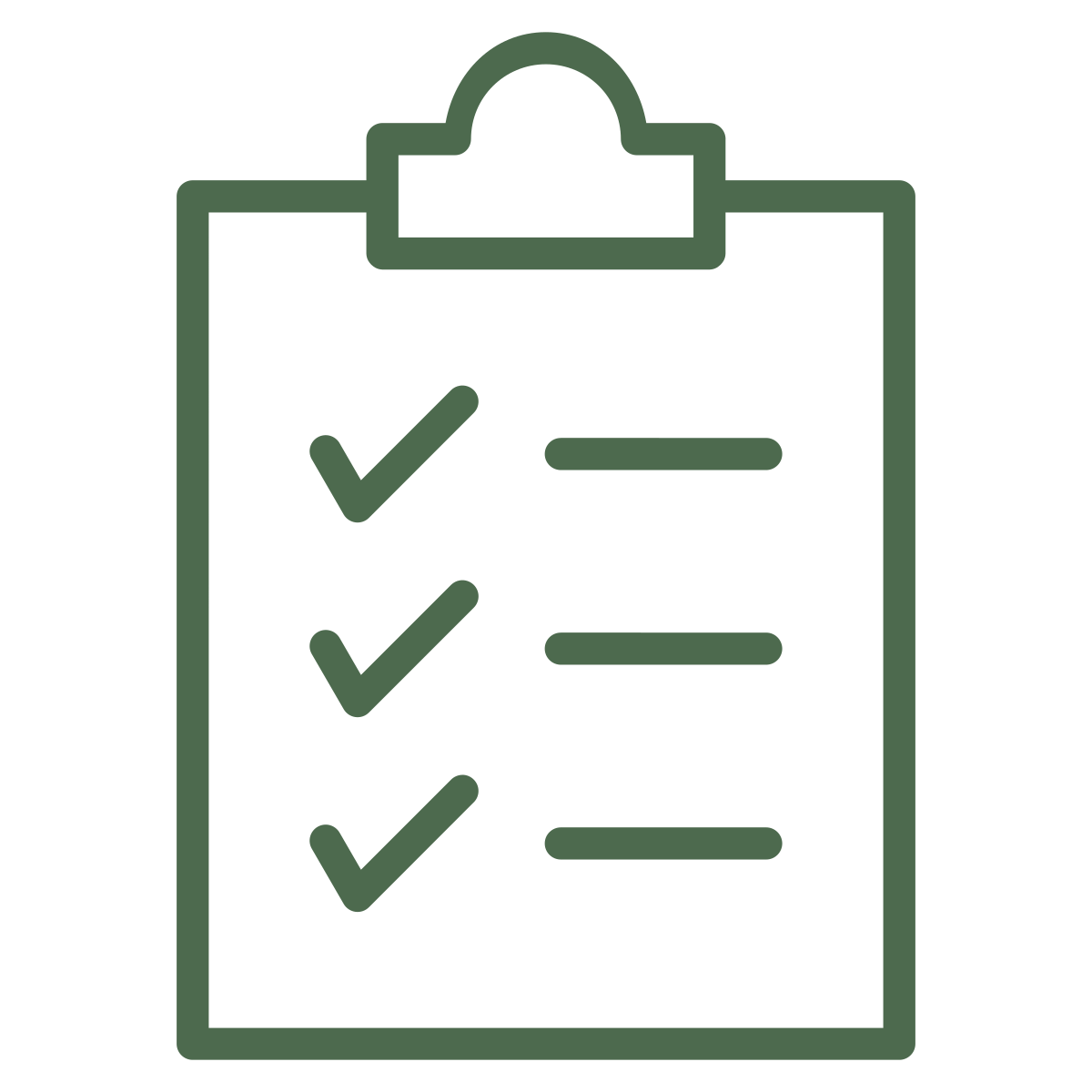 Clipboard icon representing completion of intake and consent forms