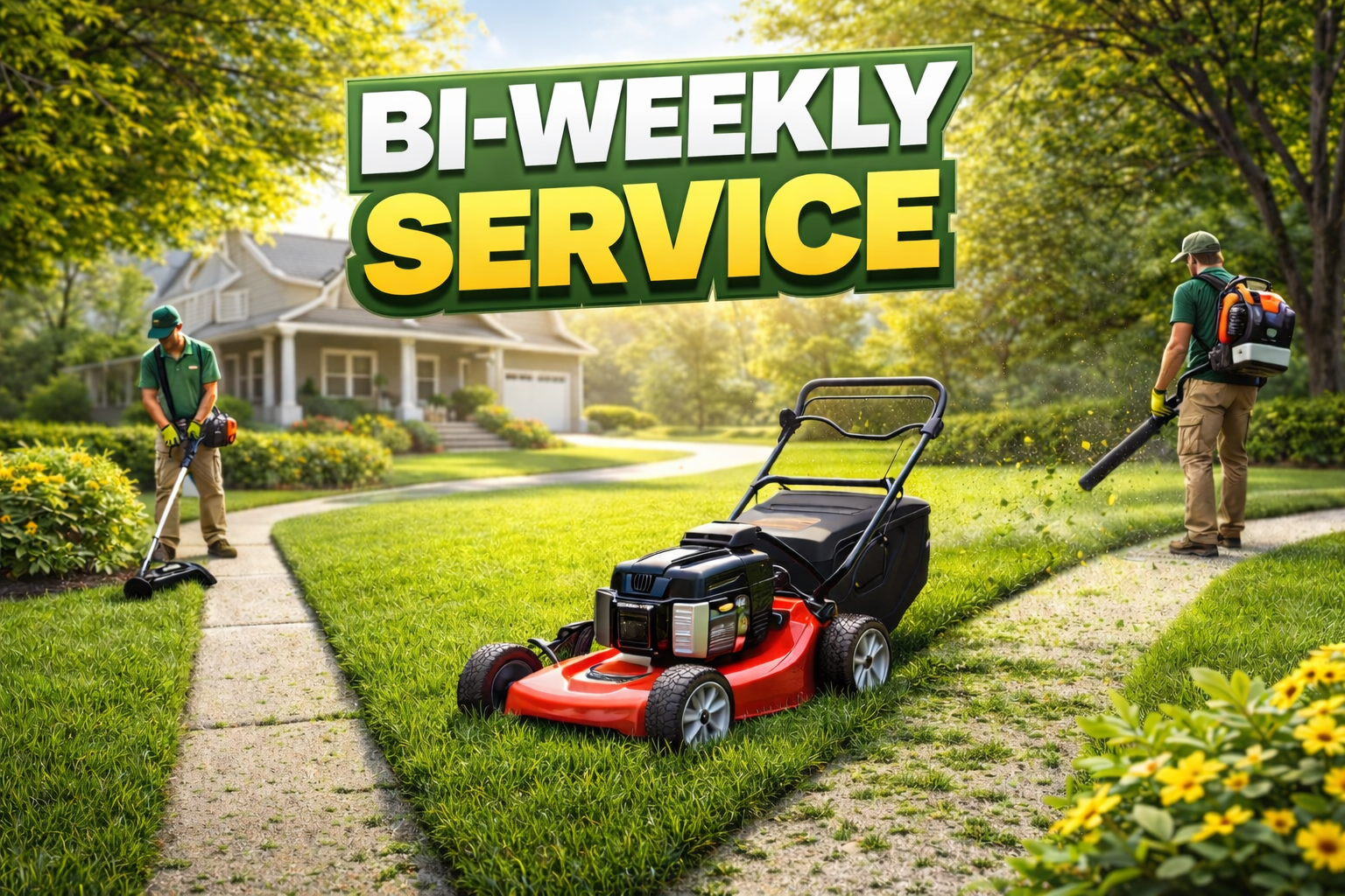 Bi weekly Service of Property. Cut , Edge and Blow Price is the Min