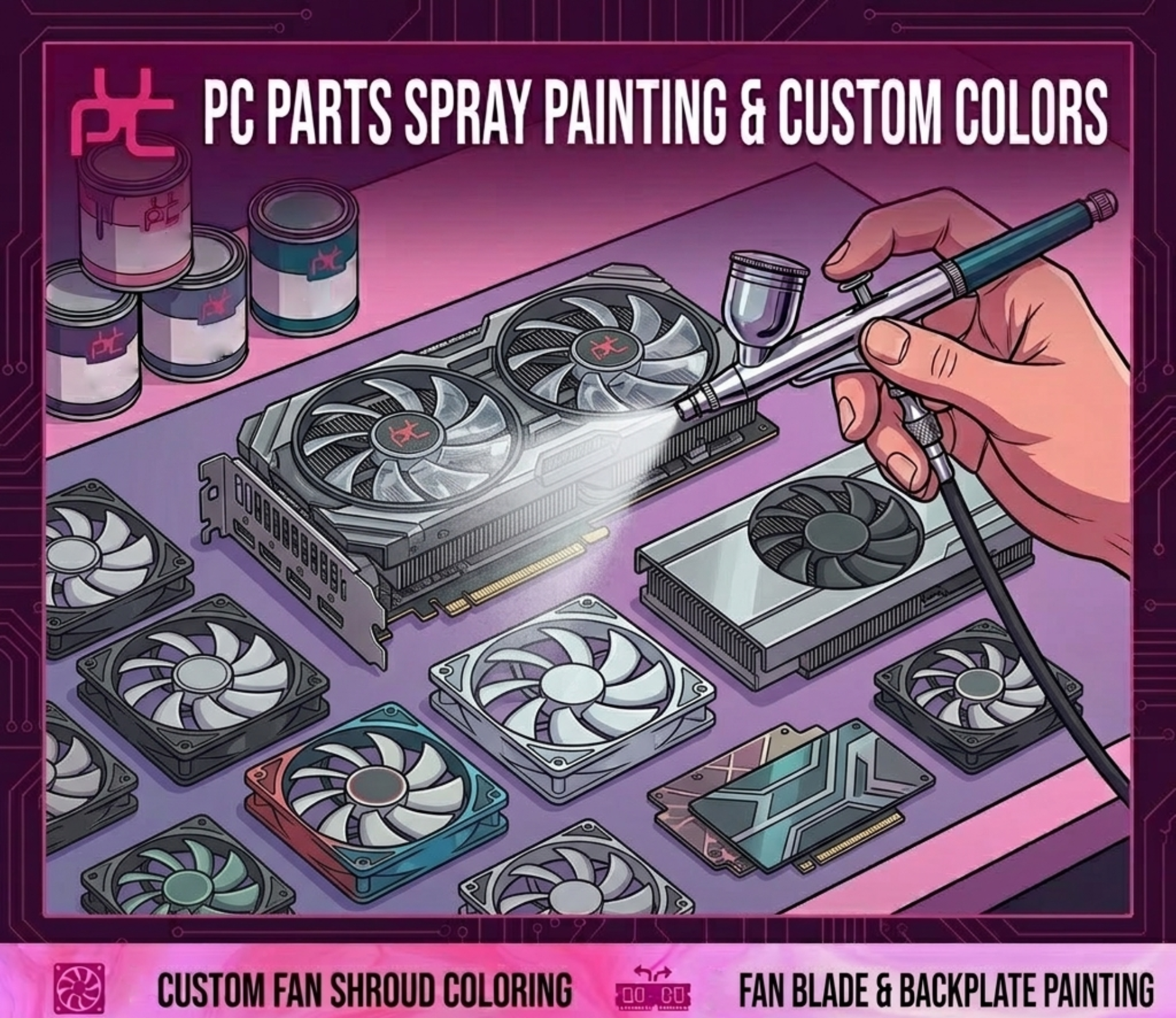 PC Parts Spray Painting