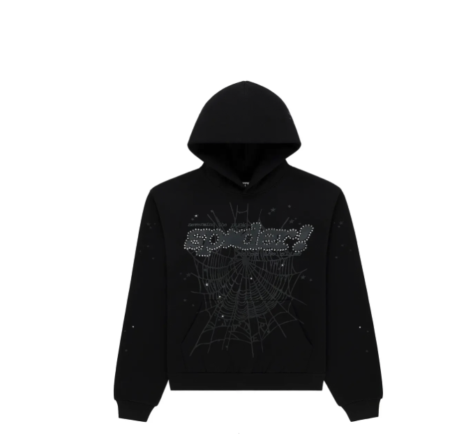 Sp5der Rhinestone Punk V2 Hoodie 'Black'