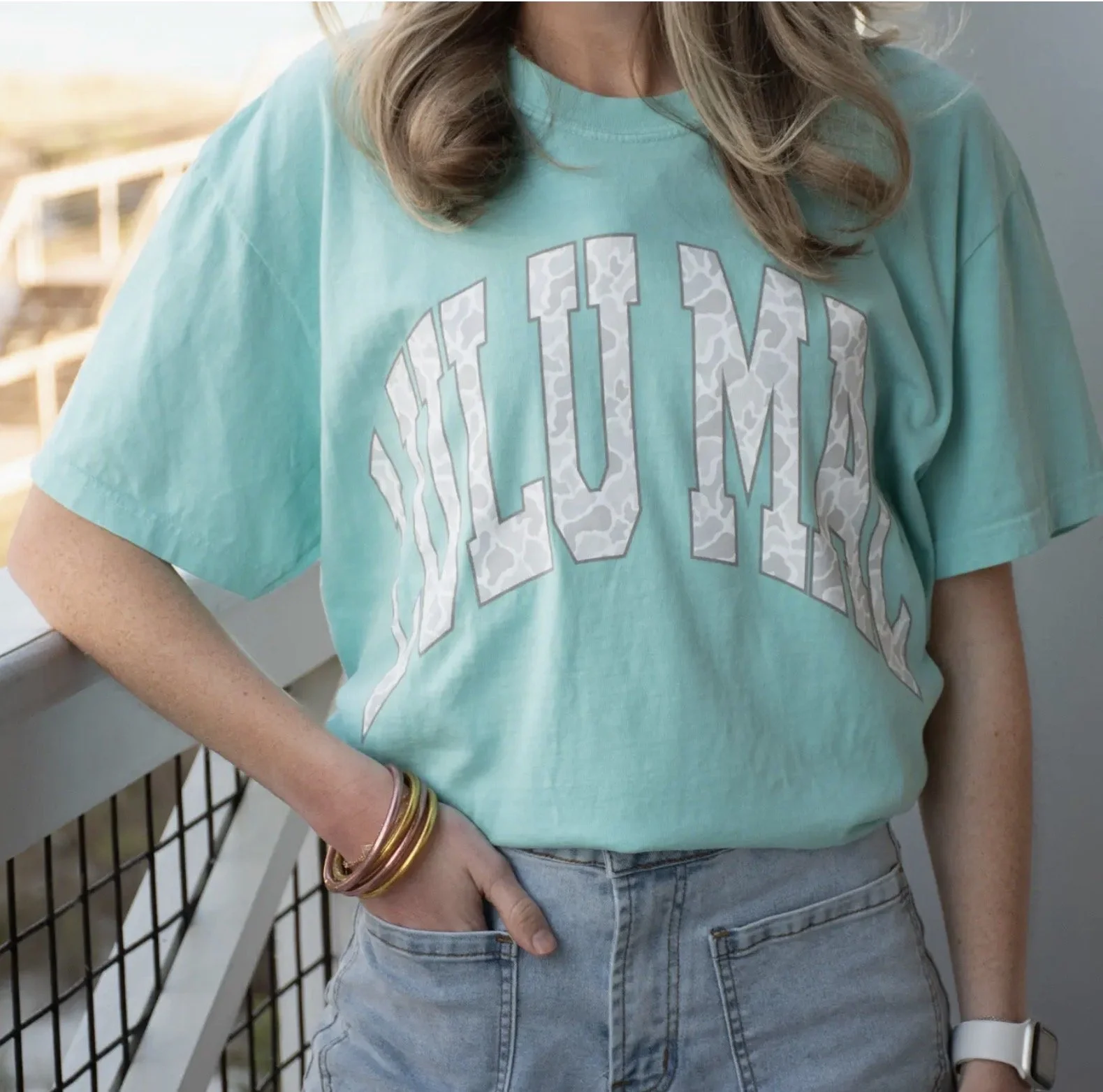 Lulu Mac Mint White Camo Tee
