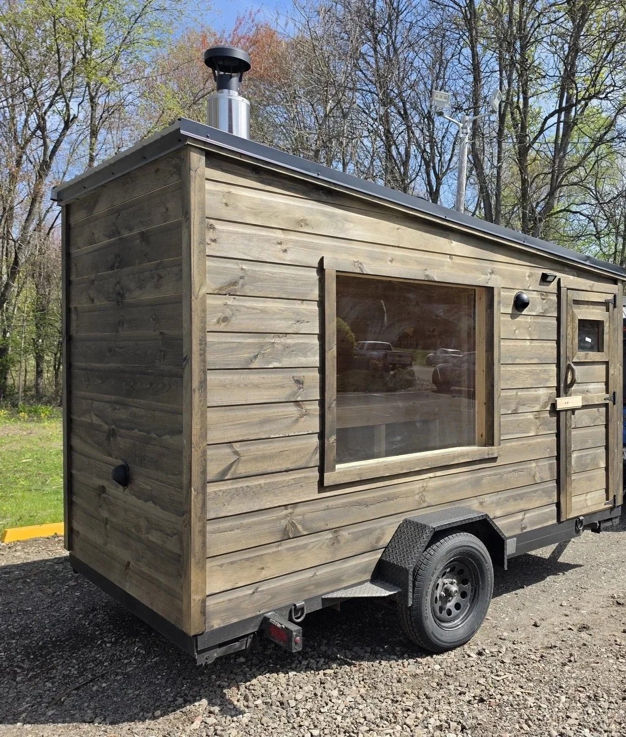 An Amish built a wood-fired mobile sauna