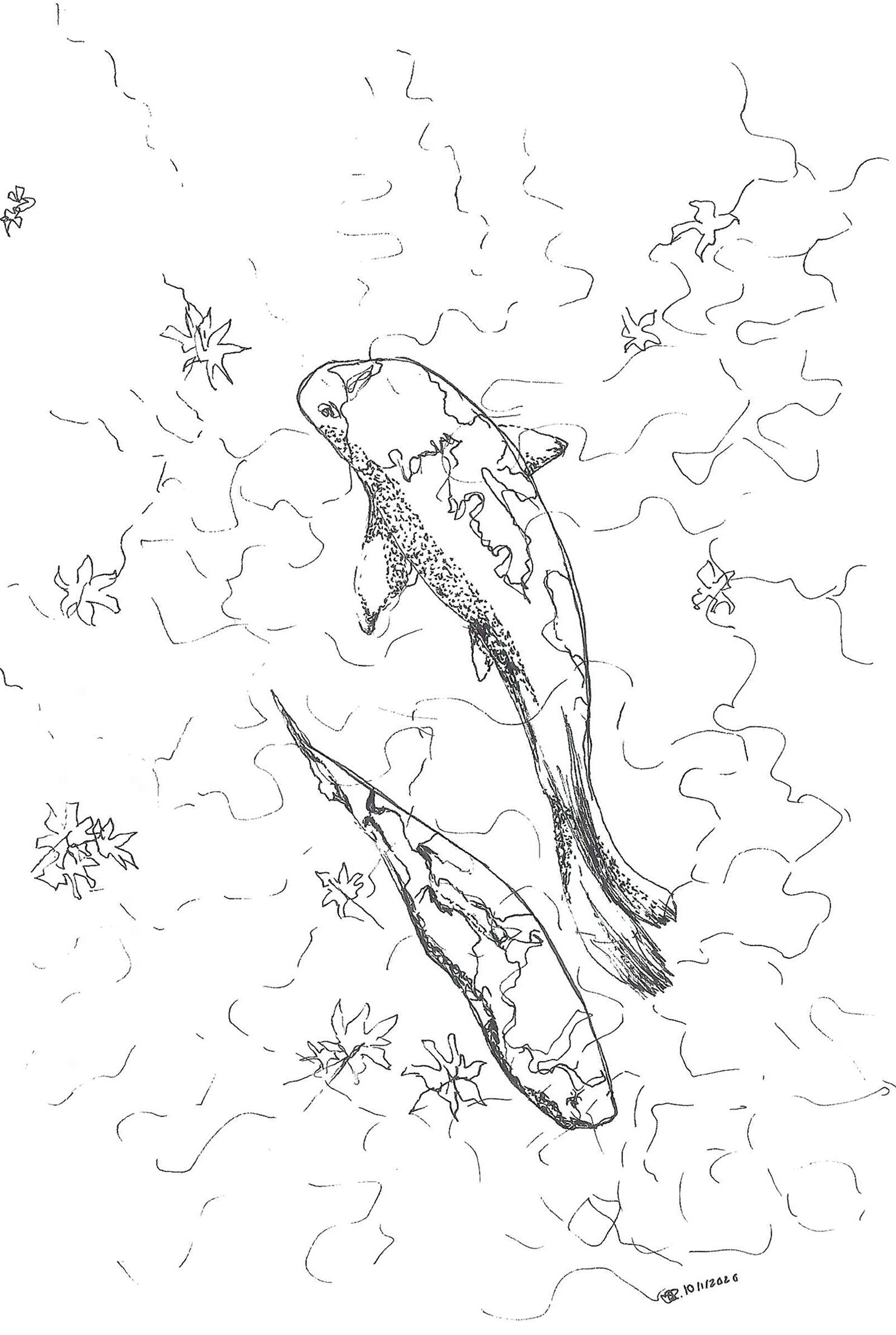 ink, sketch paper, 5.5x8.5in