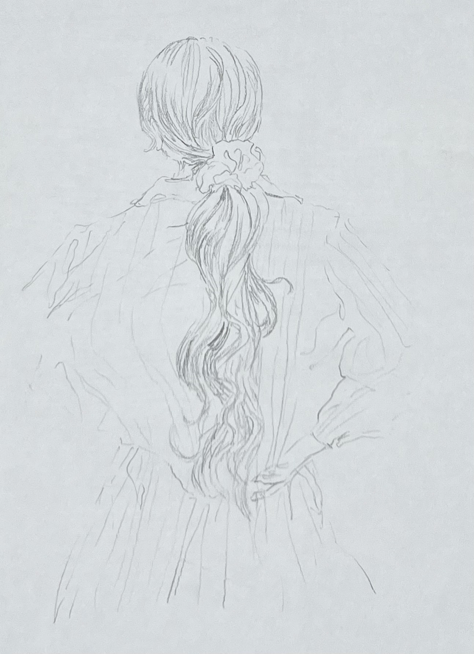 pencil, sketch paper, 5.5×8.5in