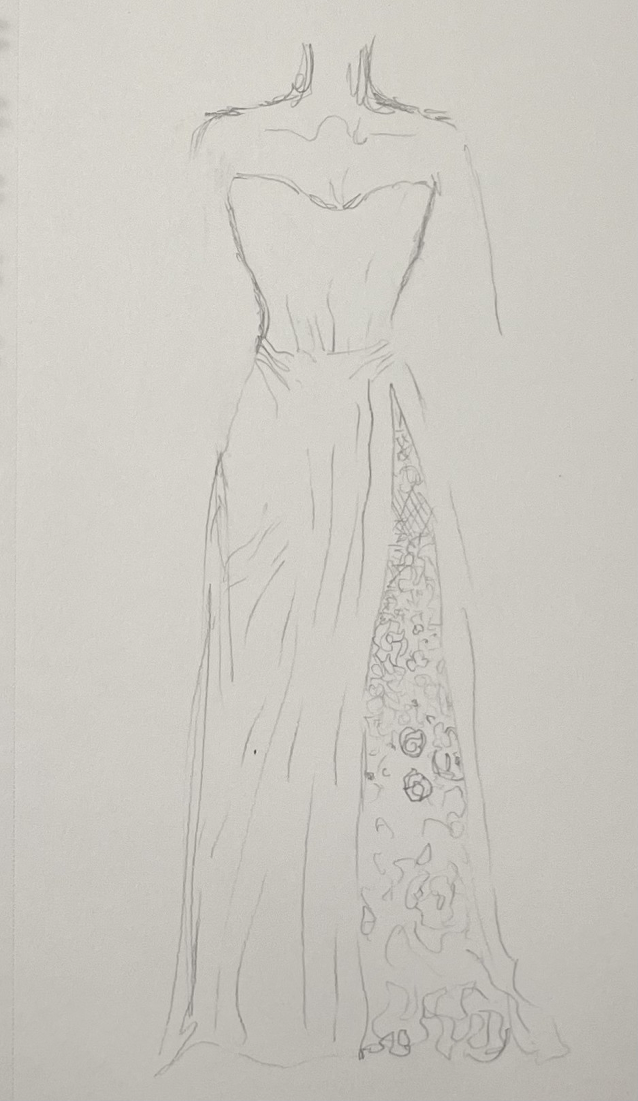 pencil, sketch paper, 9×12in