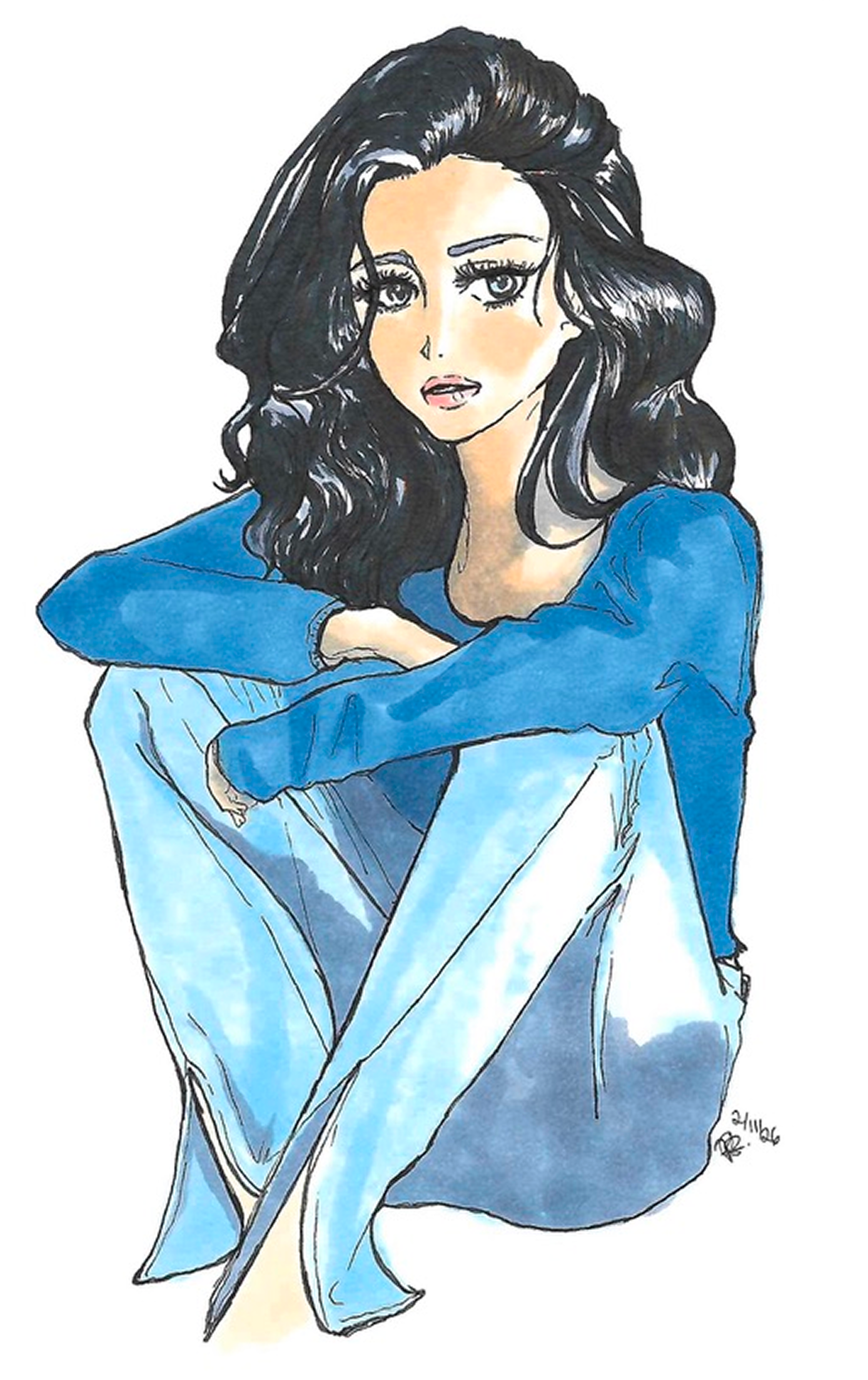 copic marker & ink, mixed media paper, 9×12in