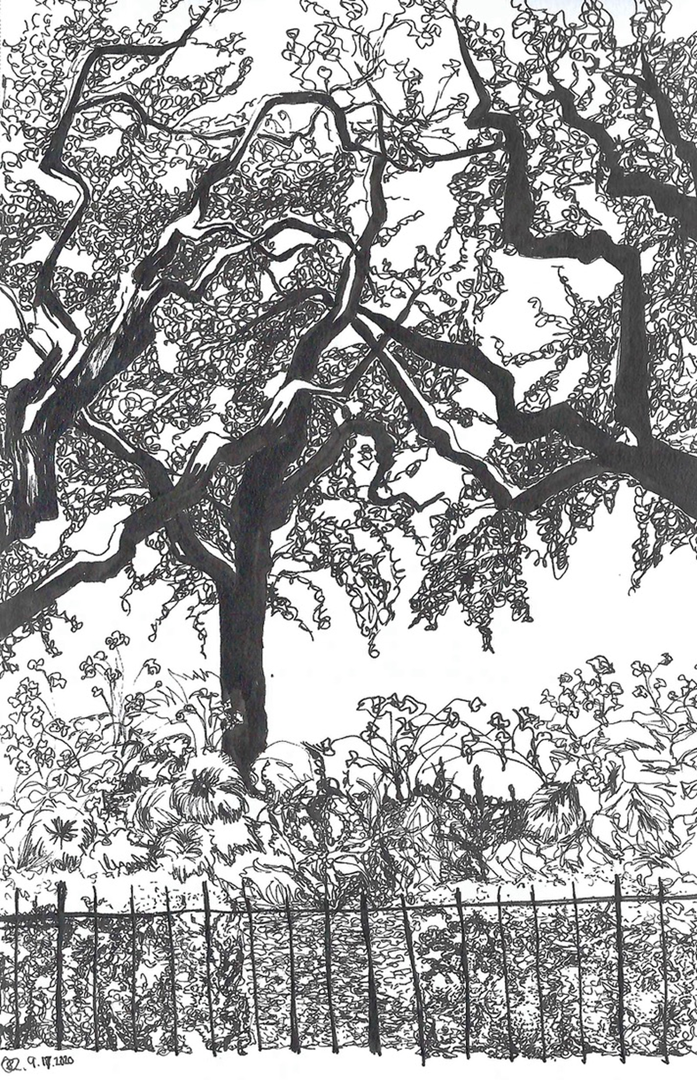 ink, sketch paper, 5.5×8.5in
