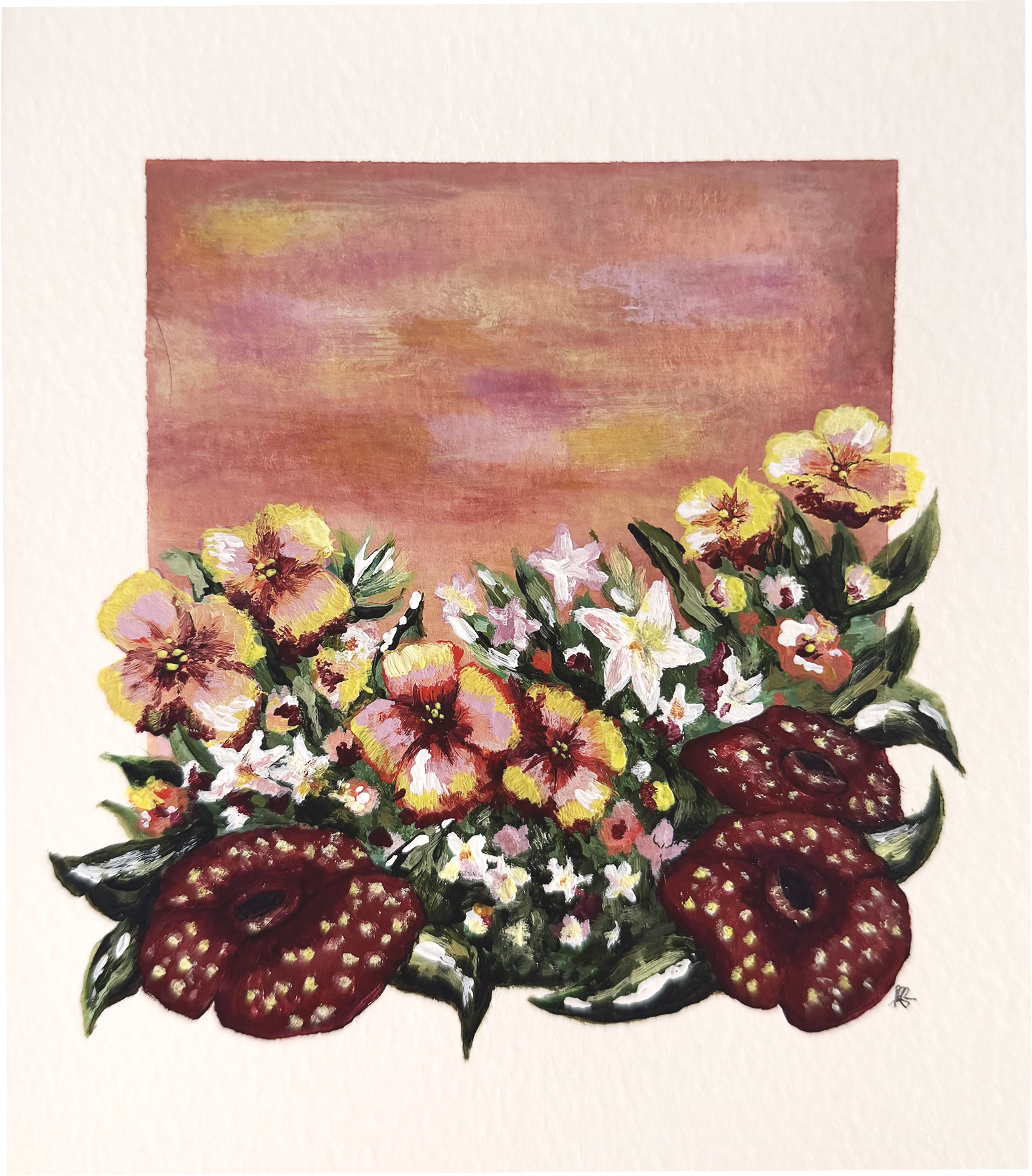 acrylic, mixed media paper, 5x7in (greeting card)