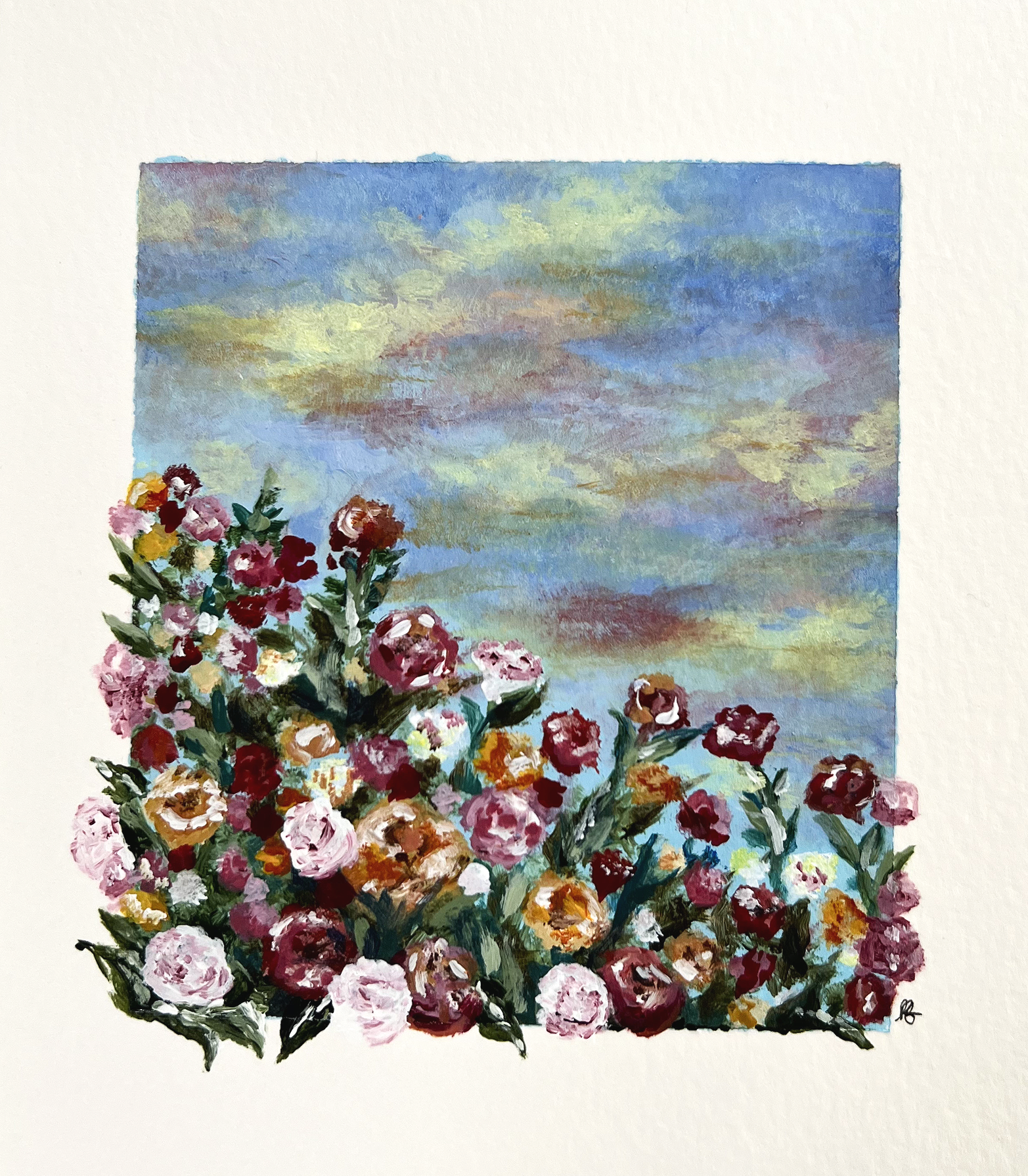 acrylic, mixed media paper, 5x7in (greeting card)