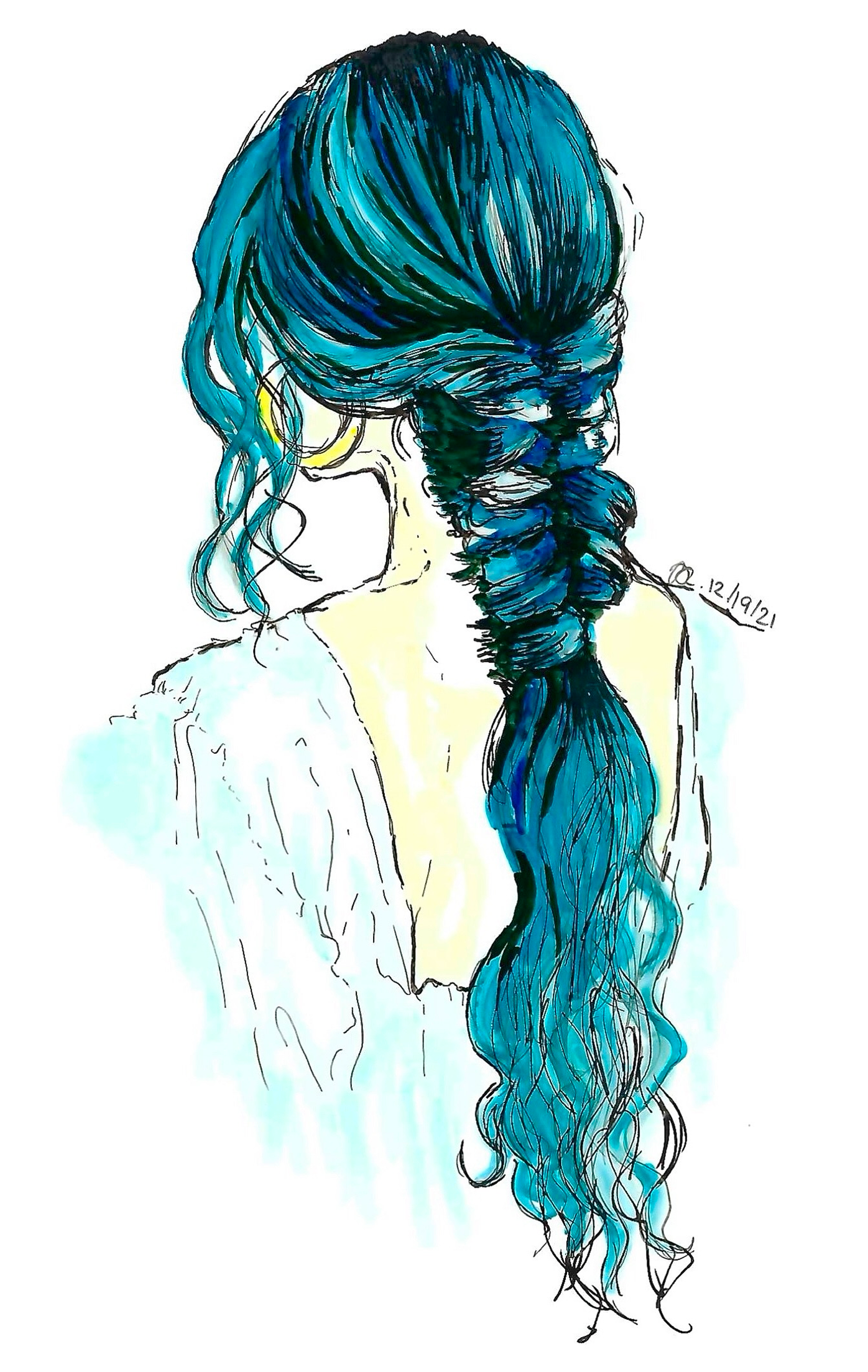 copic marker & ink, mixed media paper, 9×12in