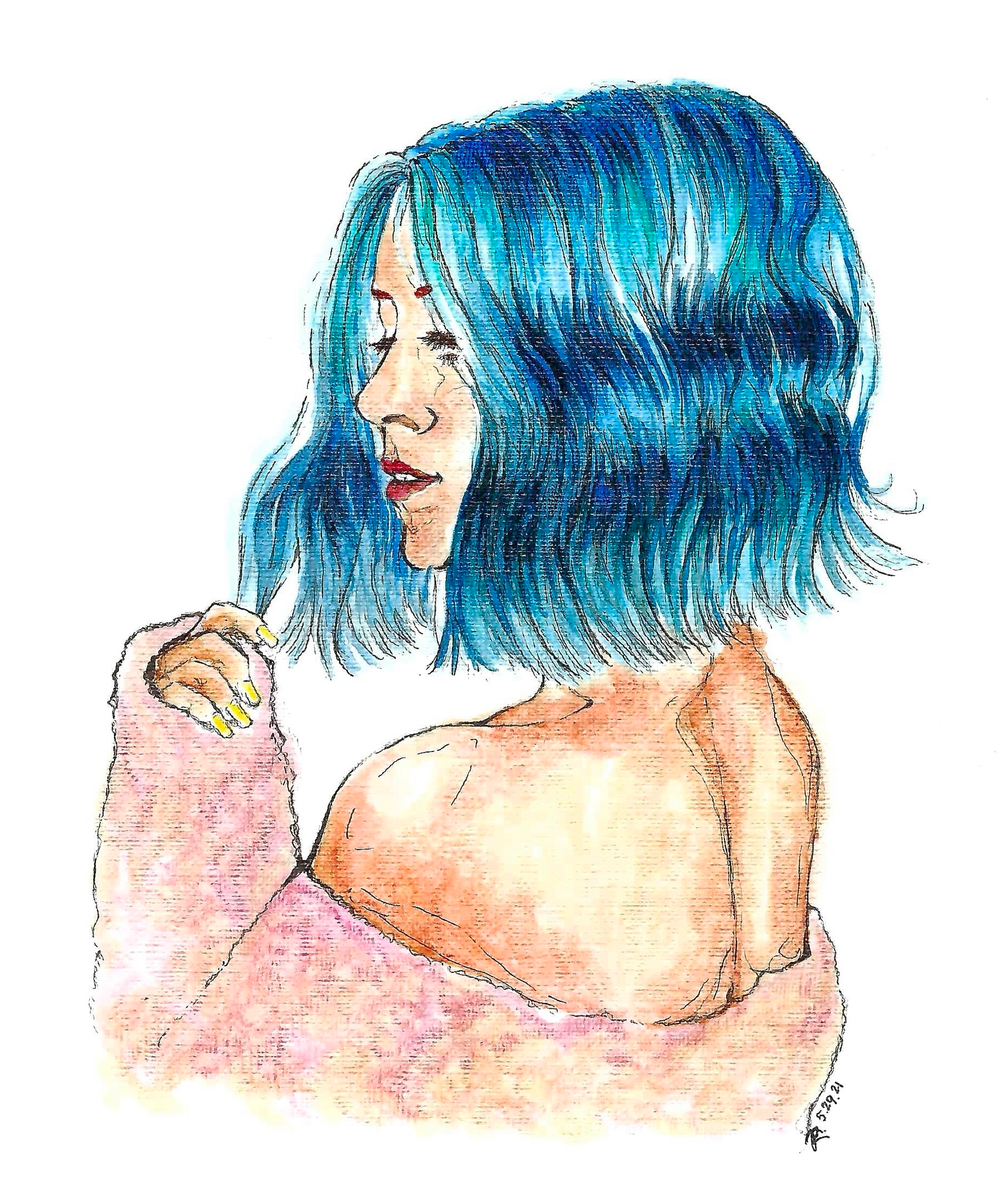 copic marker & ink, canvas paper, 9×12in