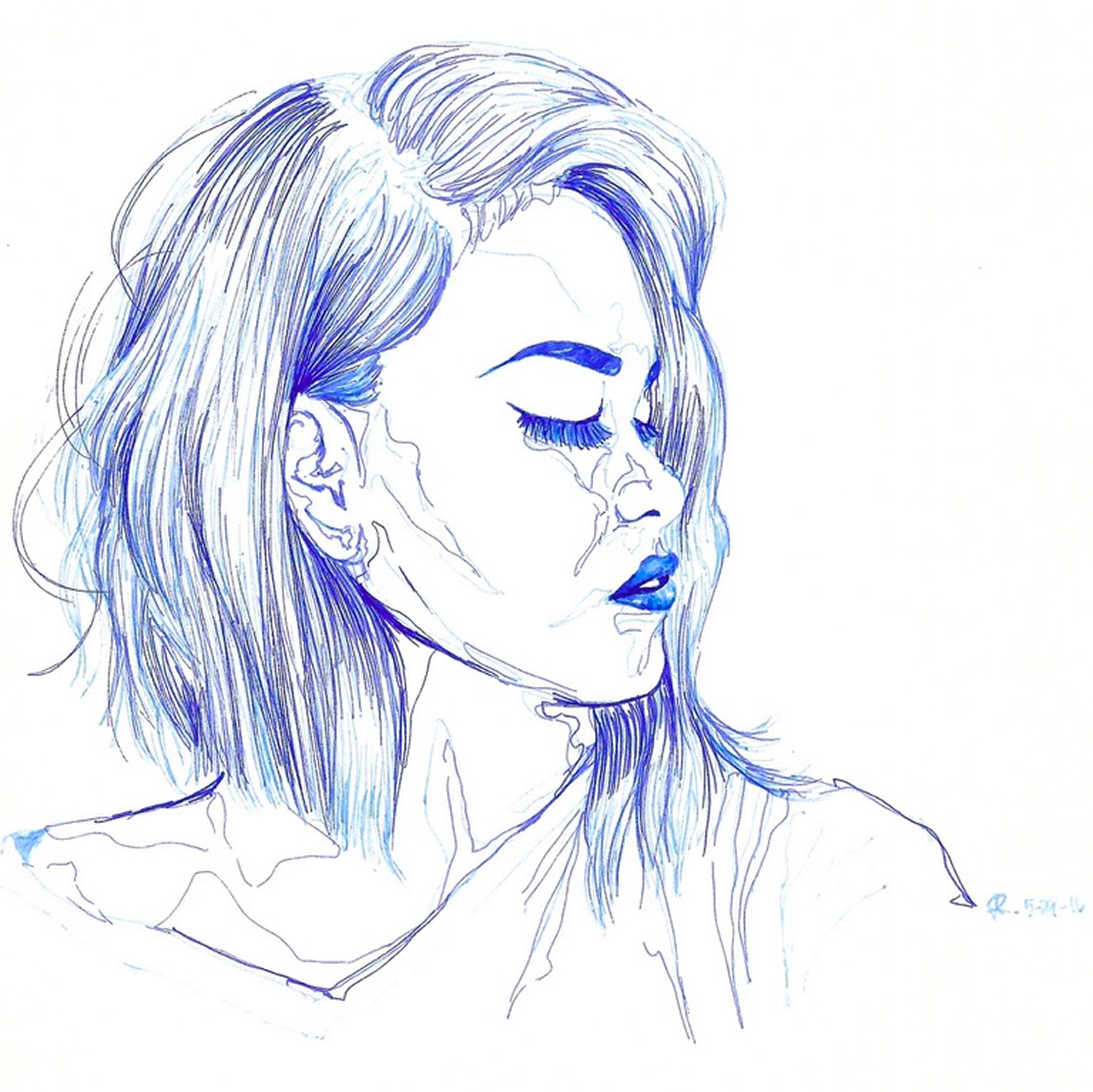 ink, sketch paper, 9×12in