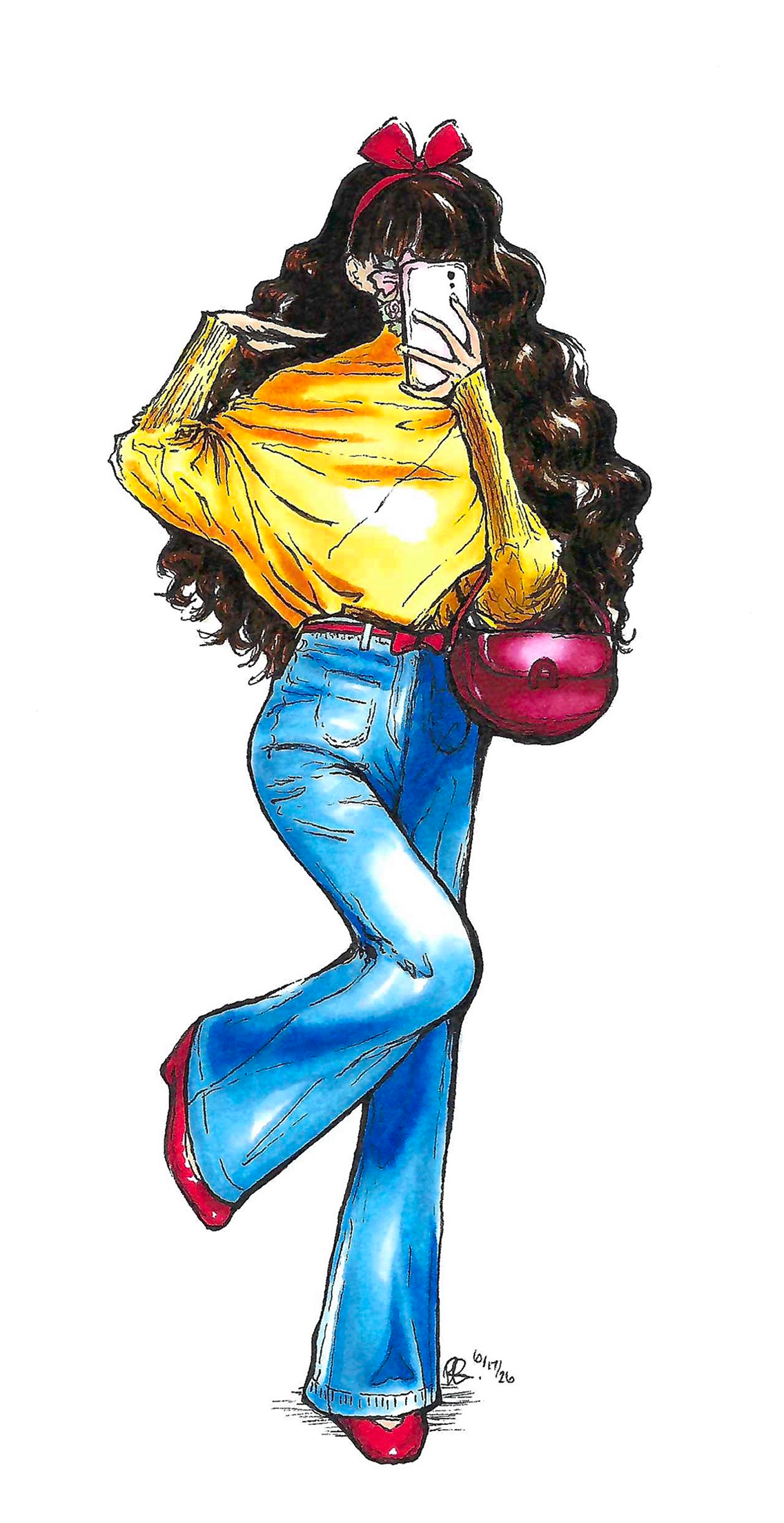 copic marker & ink, mixed media paper, 9×12in