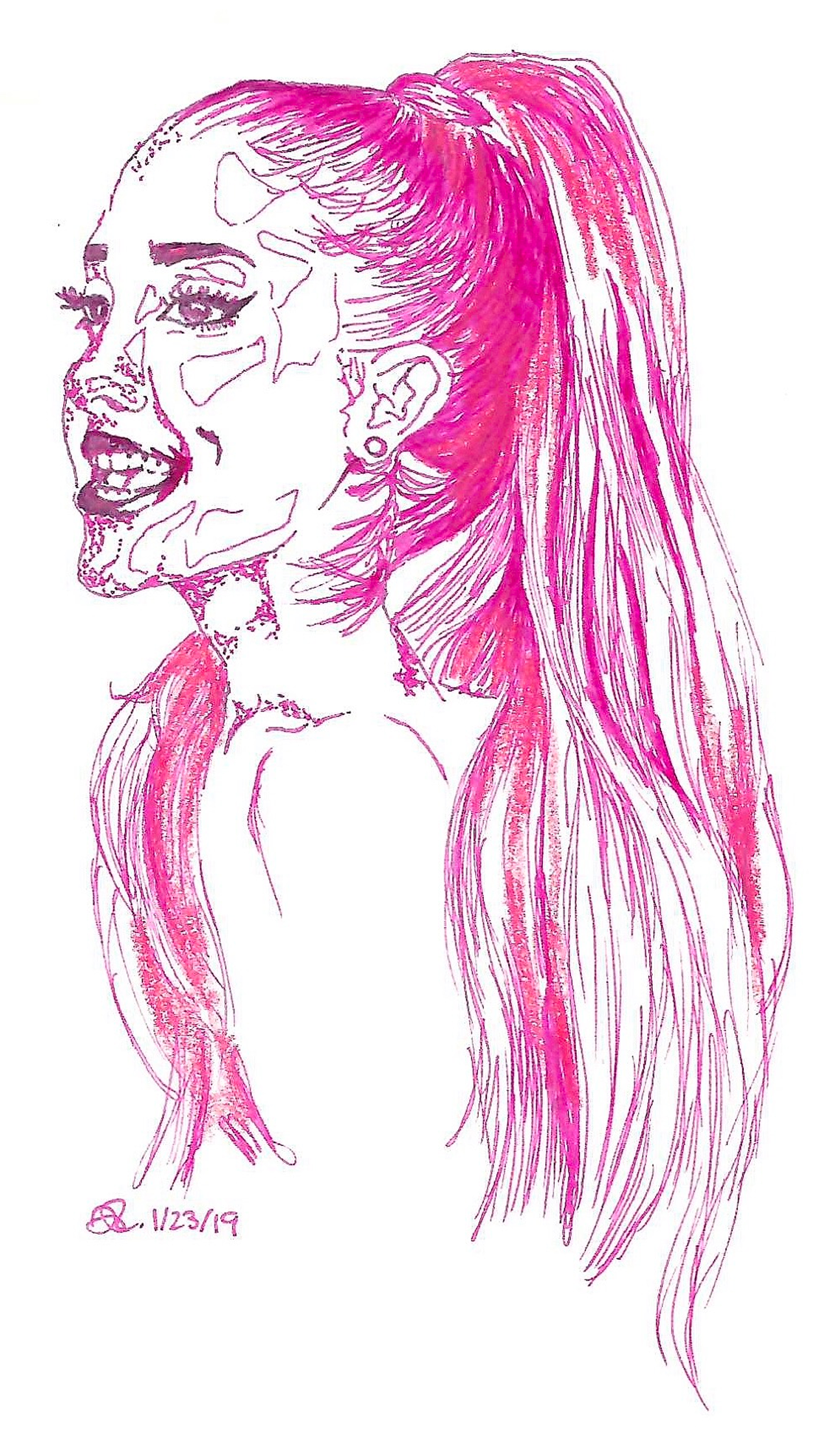 ink, sketch paper, 5.5×8.5in