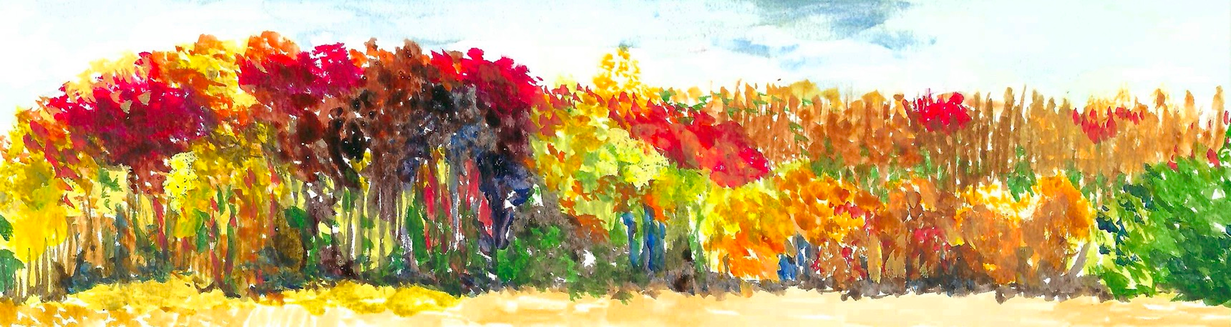 watercolor, watercolor paper, 3×12in