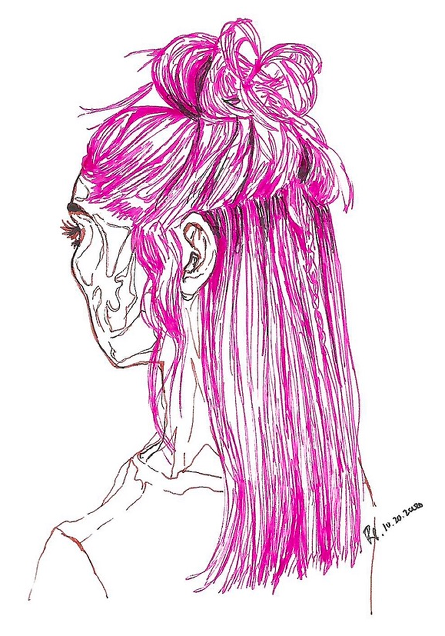ink, sketch paper, 5.5×8.5in