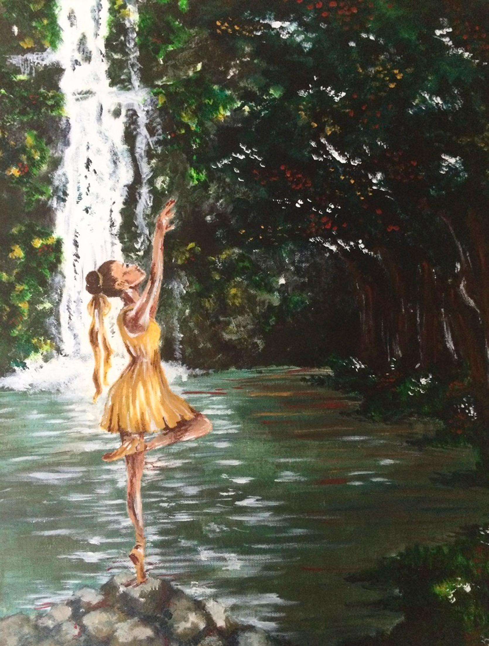 acrylic, canvas, 9×12in