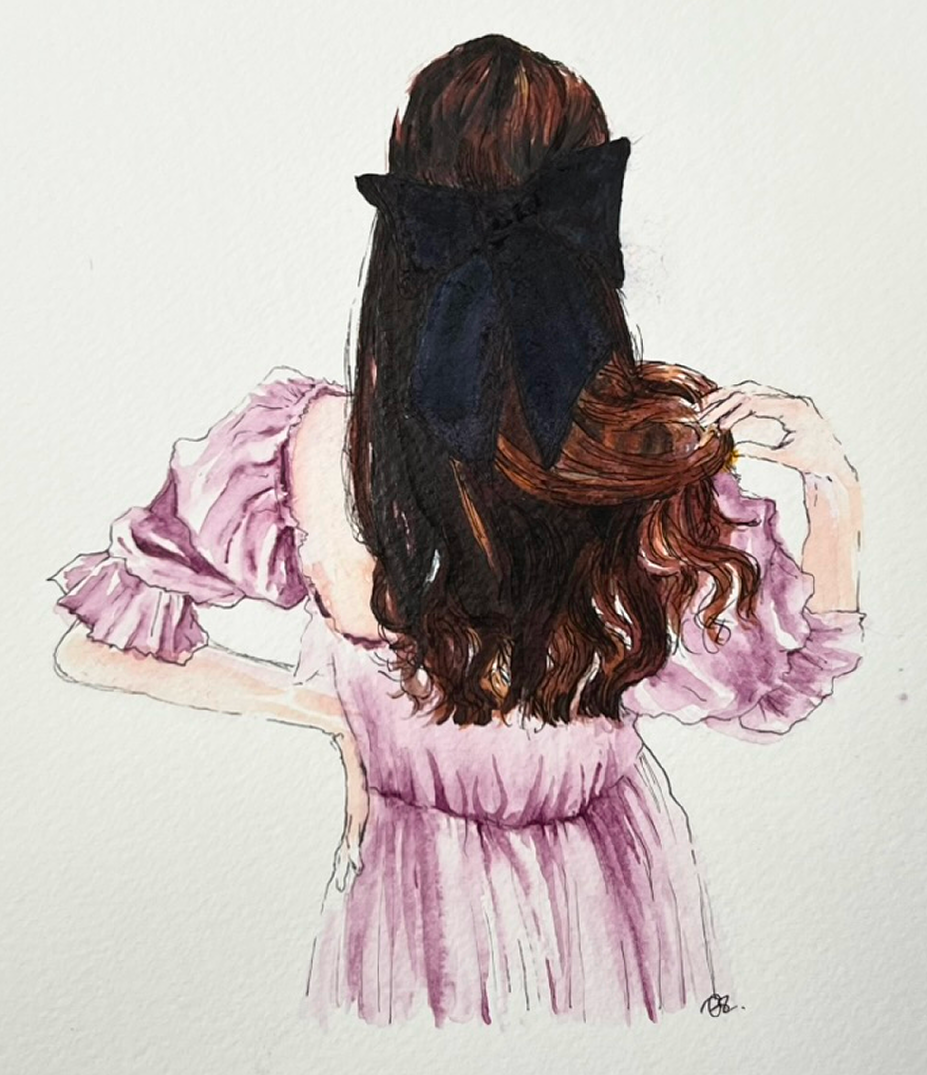 watercolor & ink, canvas paper, 9×12in