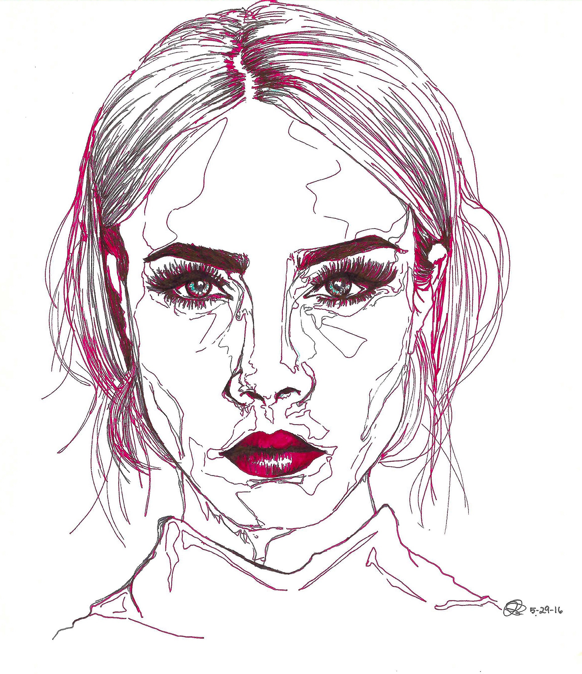 ink, sketch paper, 9×12in