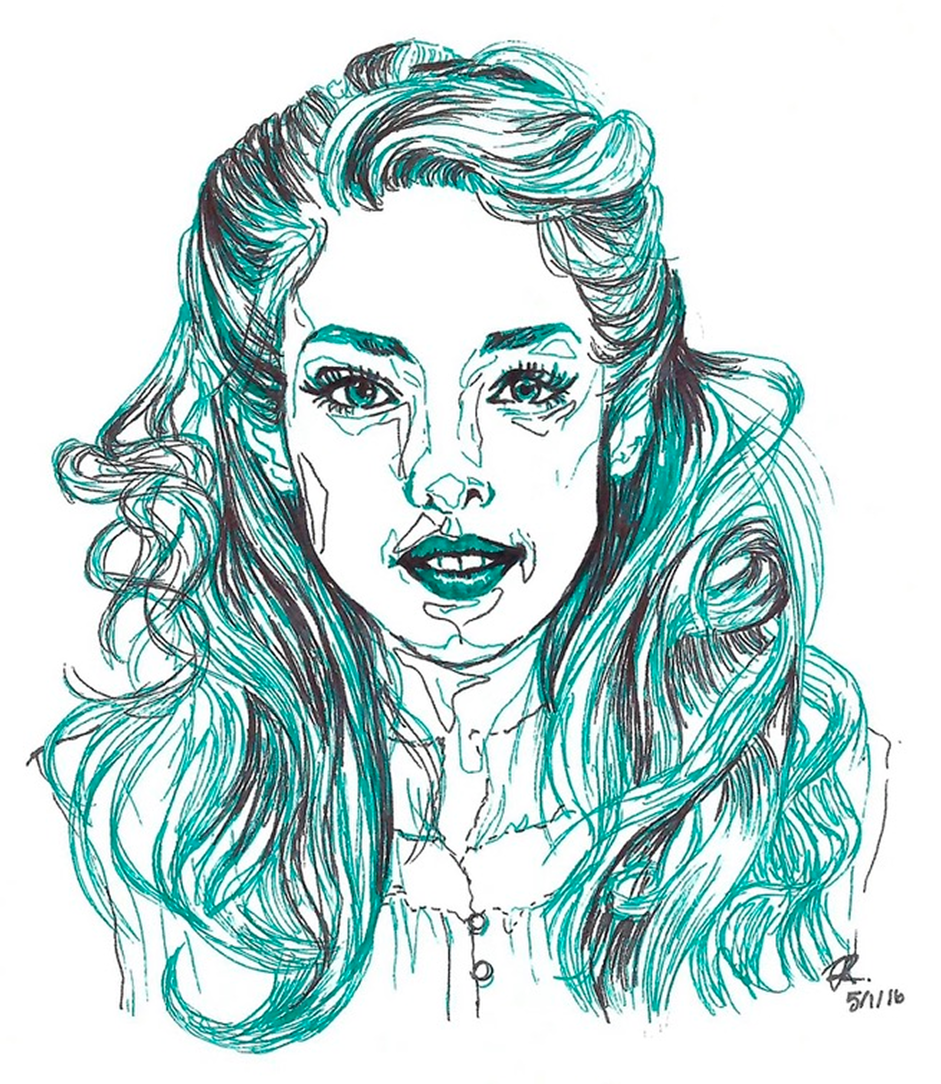 ink, sketch paper, 9×12in