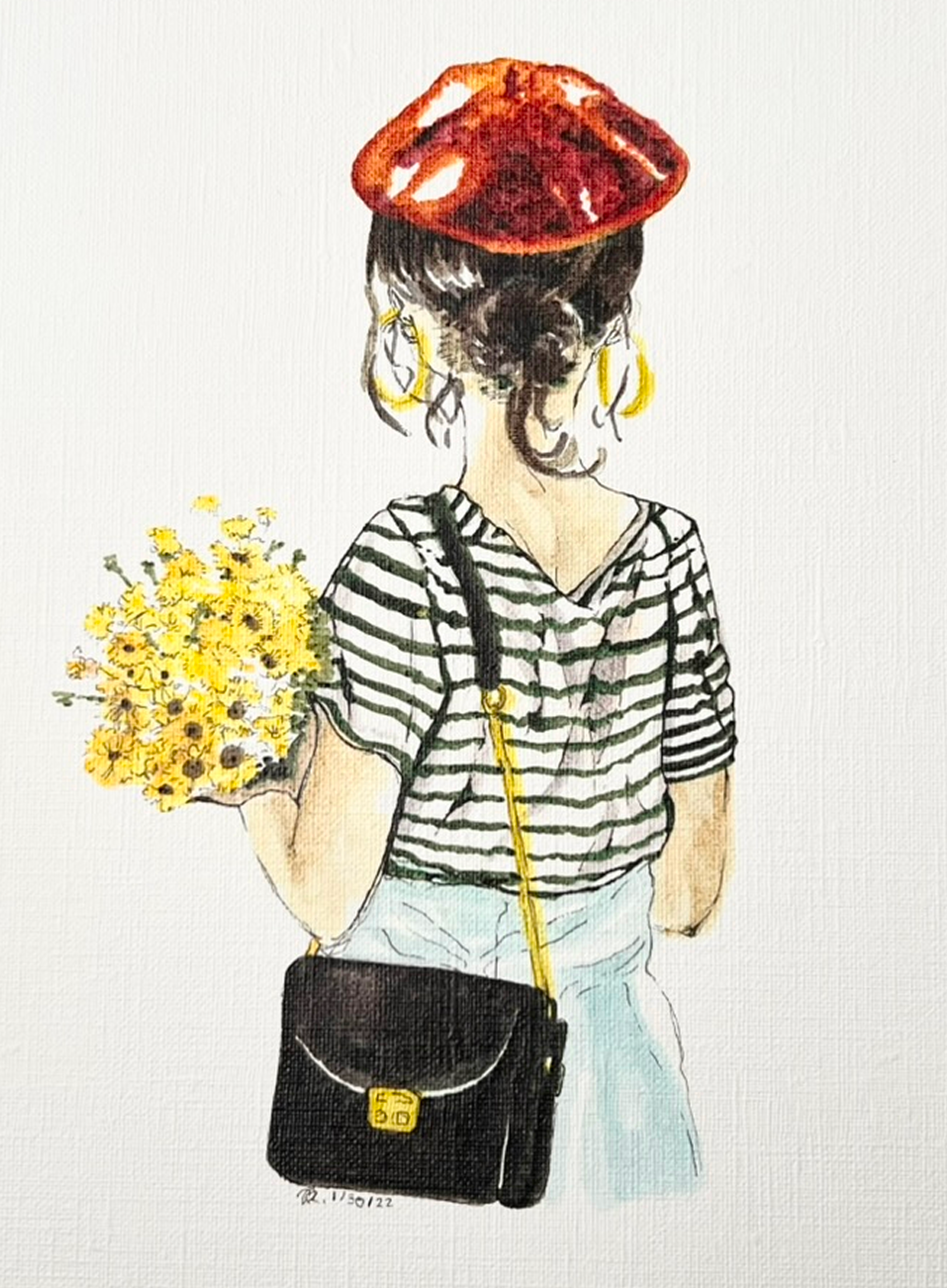 watercolor & ink, canvas paper, 11×14in
