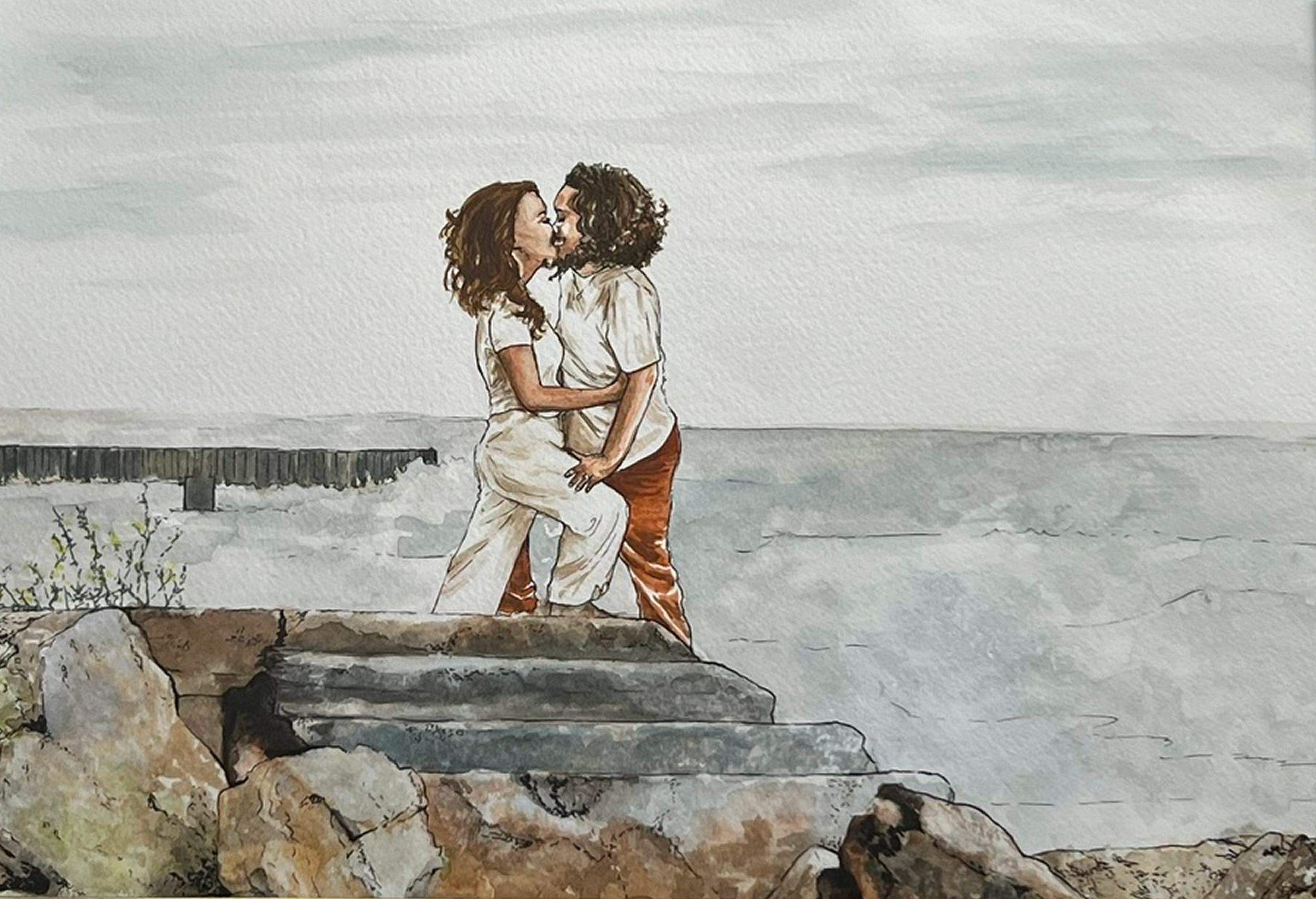 watercolor & ink, watercolor paper, 9×12in